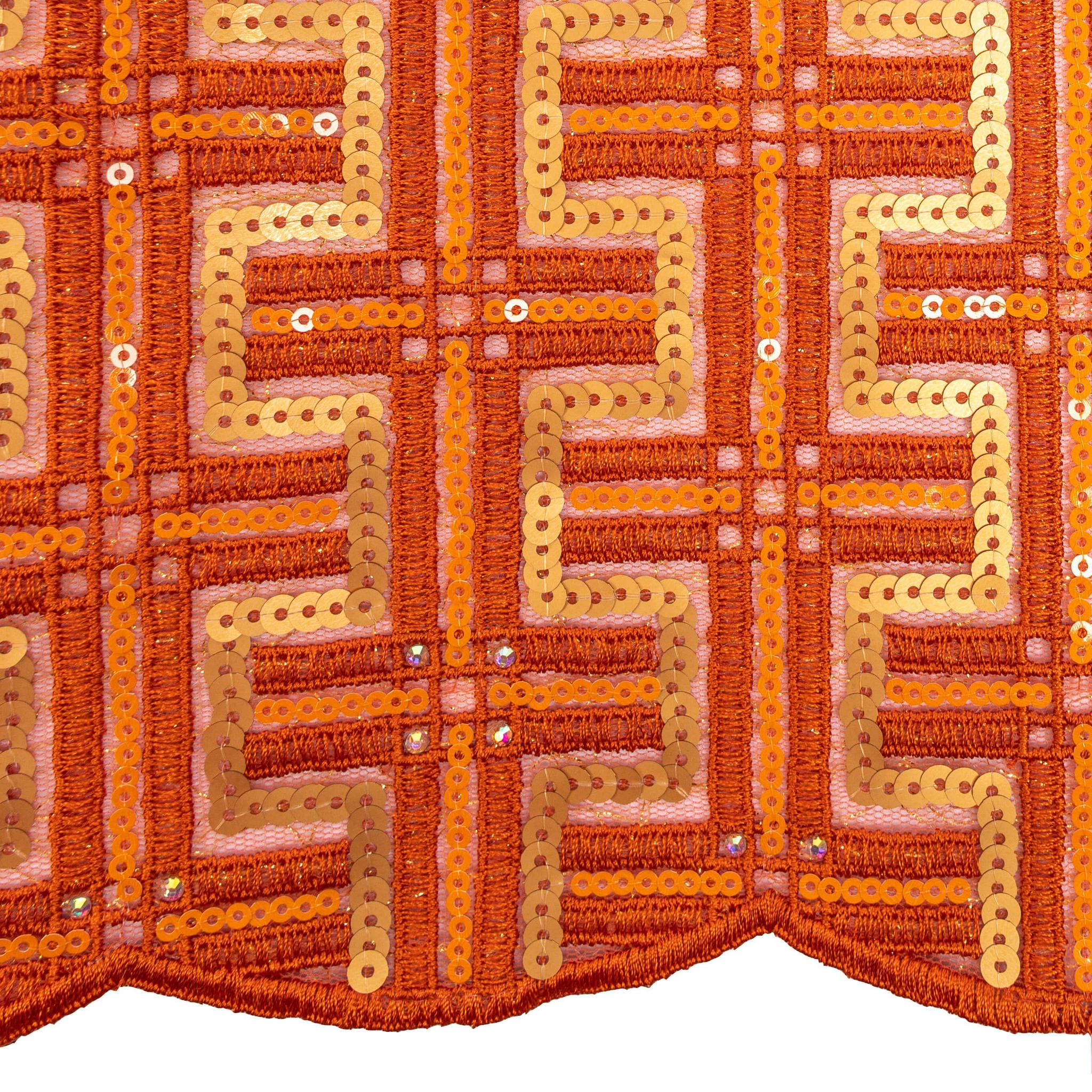 Orange Sequence Lace