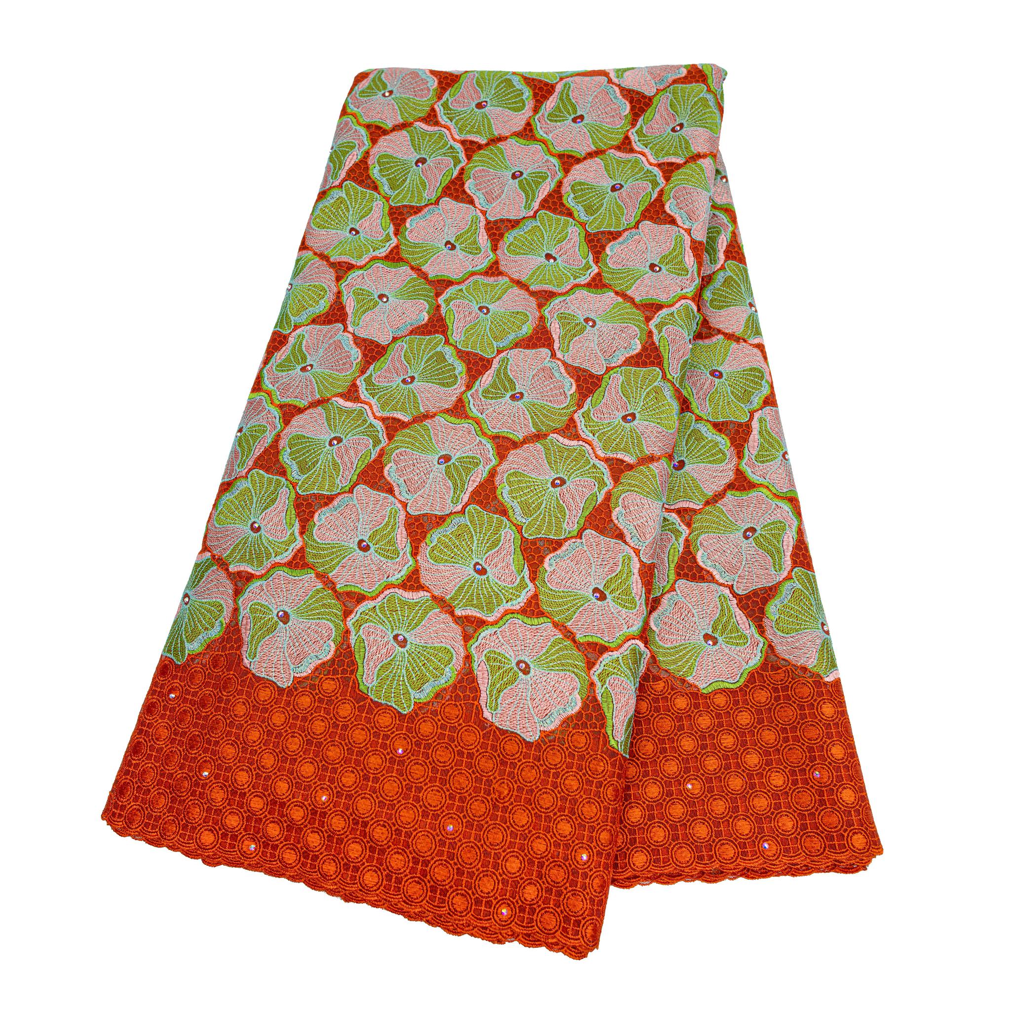 Green & Orange Net Lace