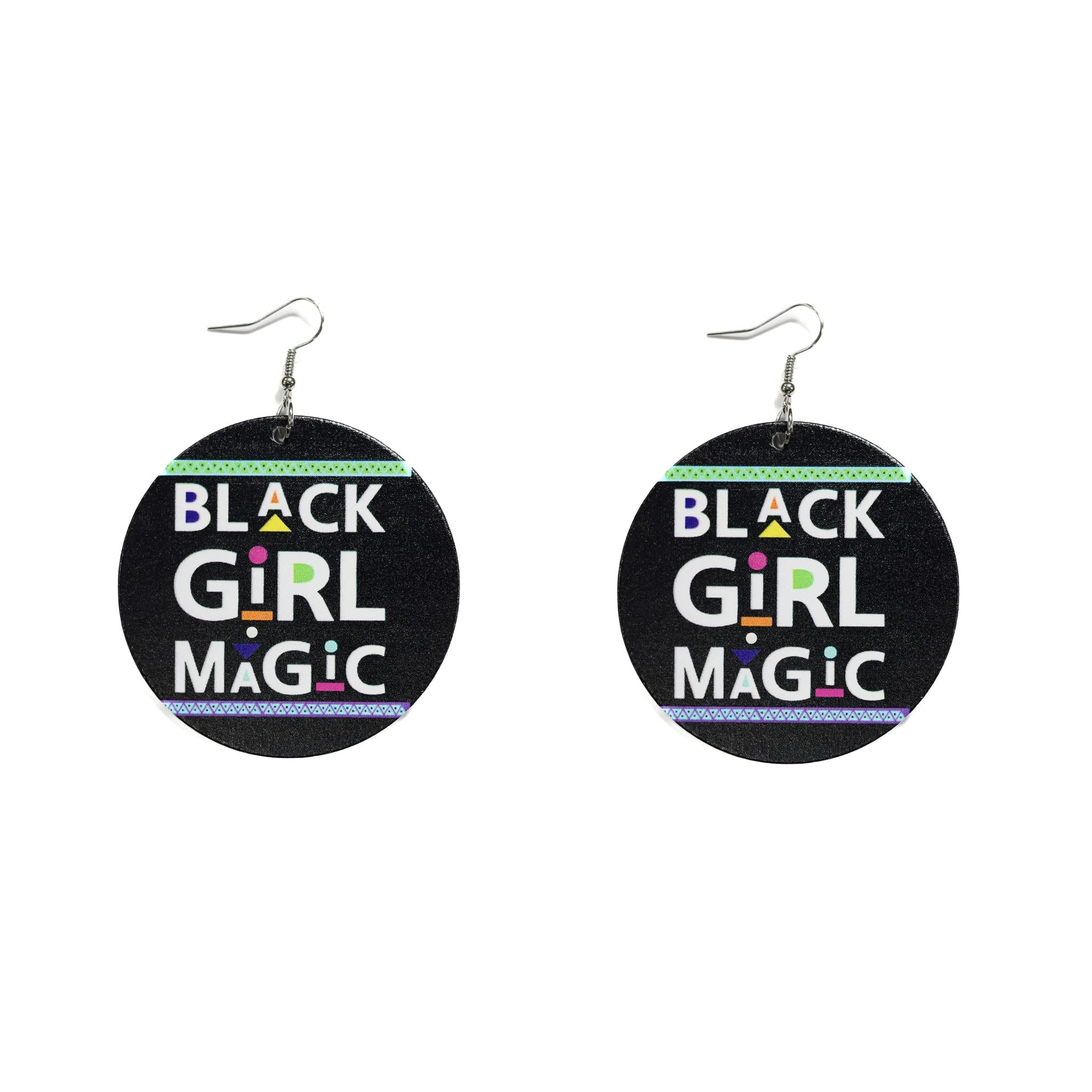 Black Girl Magic Wooden Earring