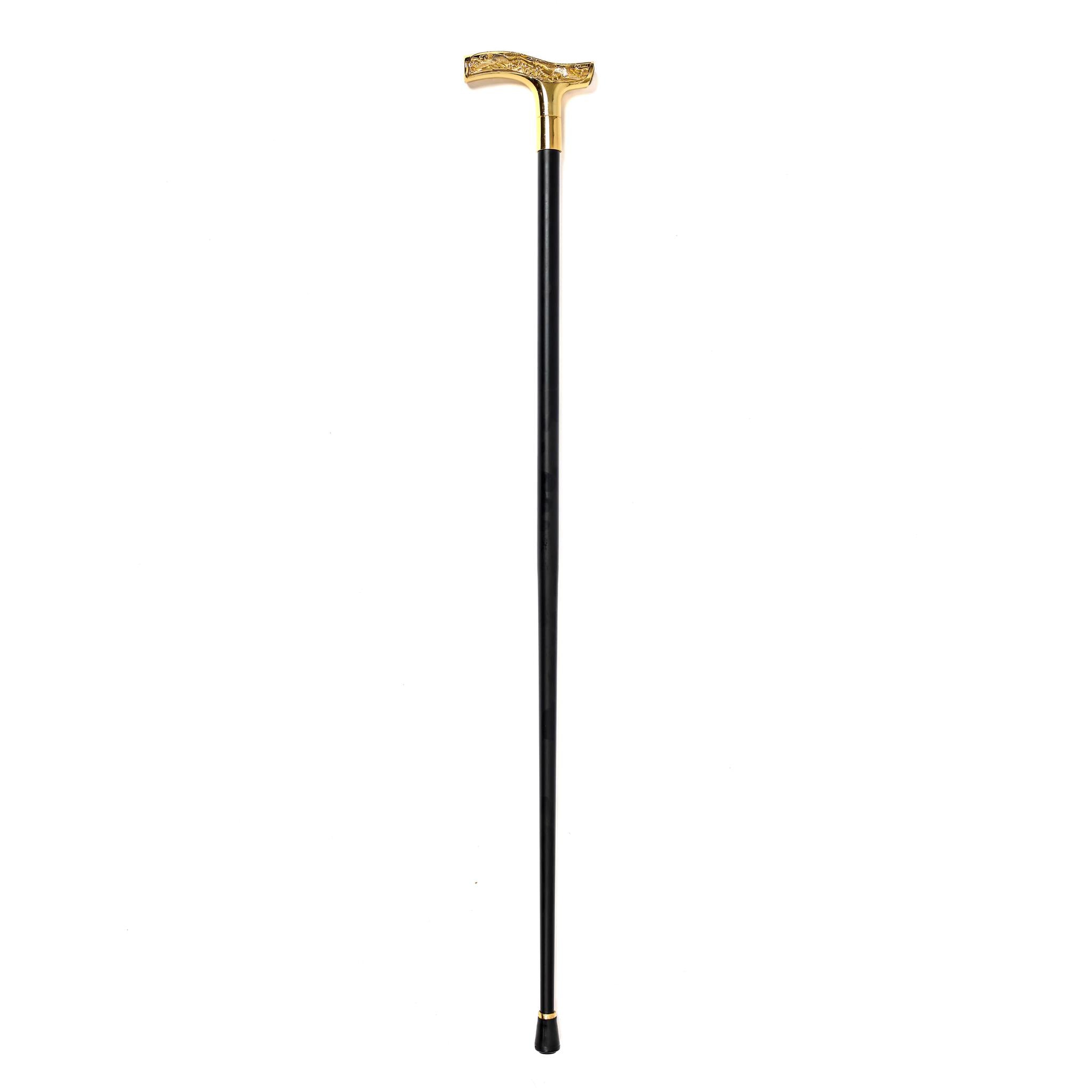 Elegant Gold Handle Walking Cane