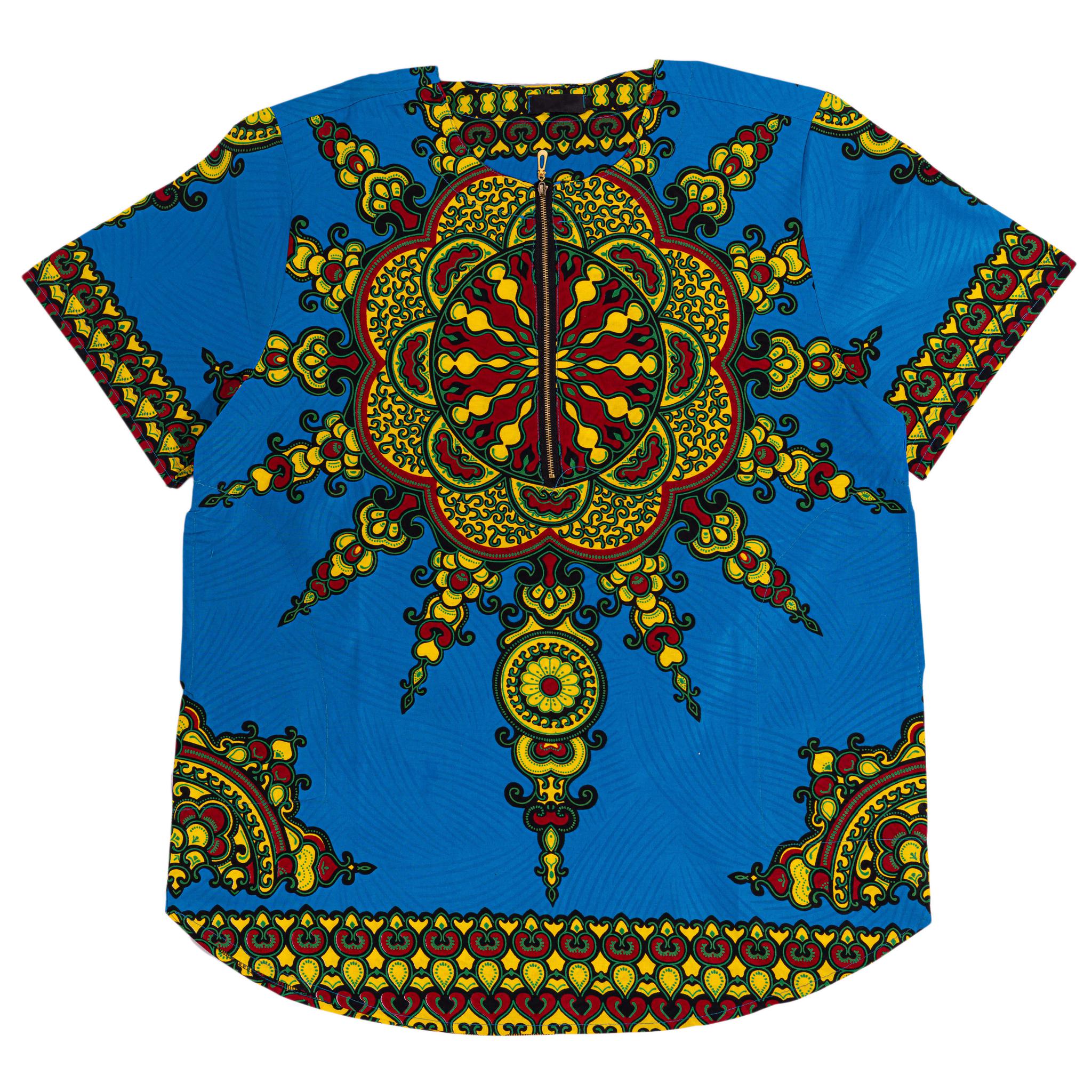 Blue & Yellow Dashiki Men's Top