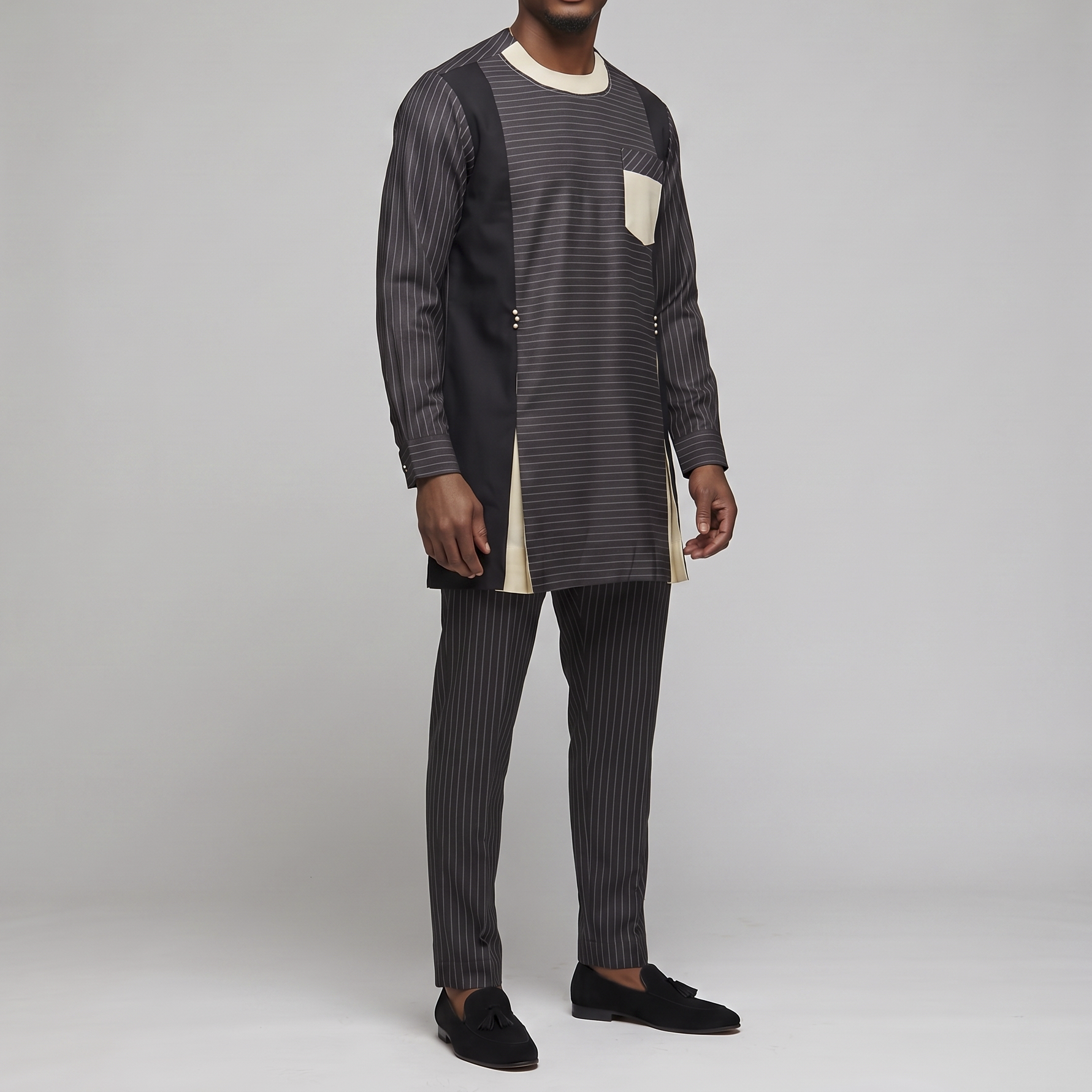 Gray Striped Mixed Set