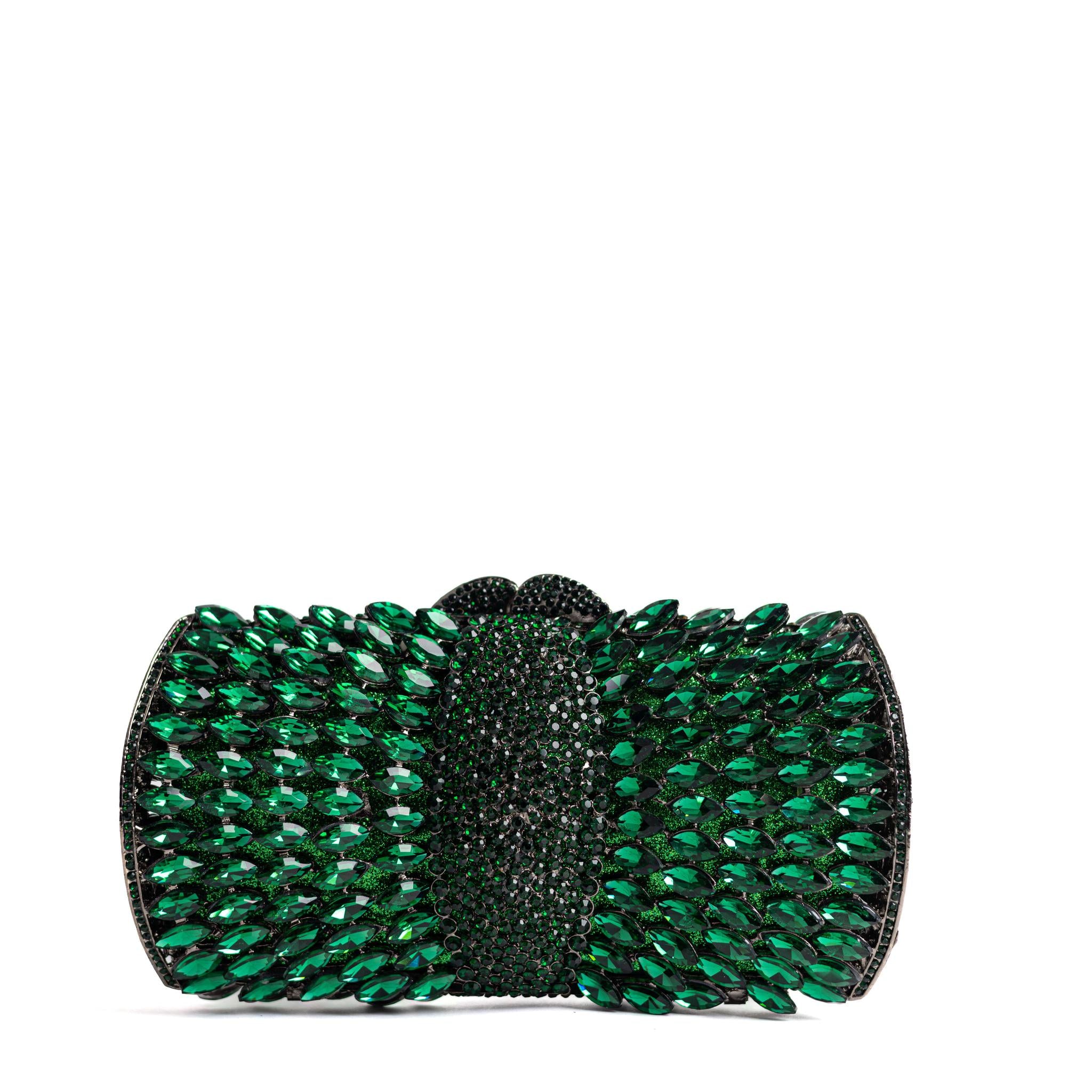 Green Rhinestone Clutch Purse