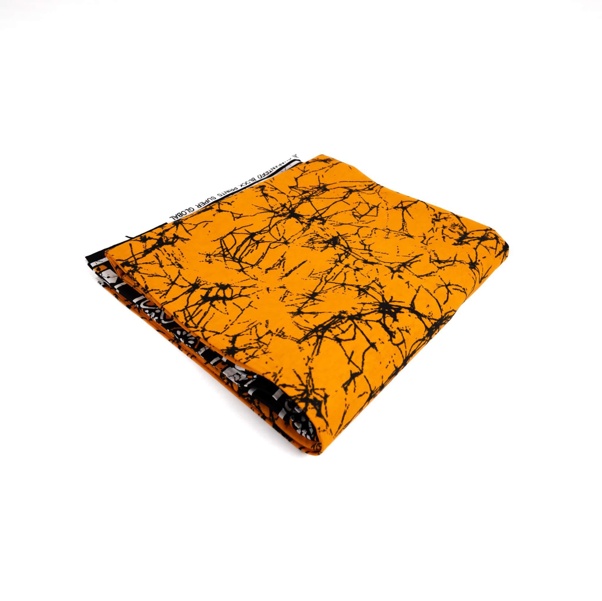 Tangerine & Geometric Wax Print (Ankara) – 6 Yards