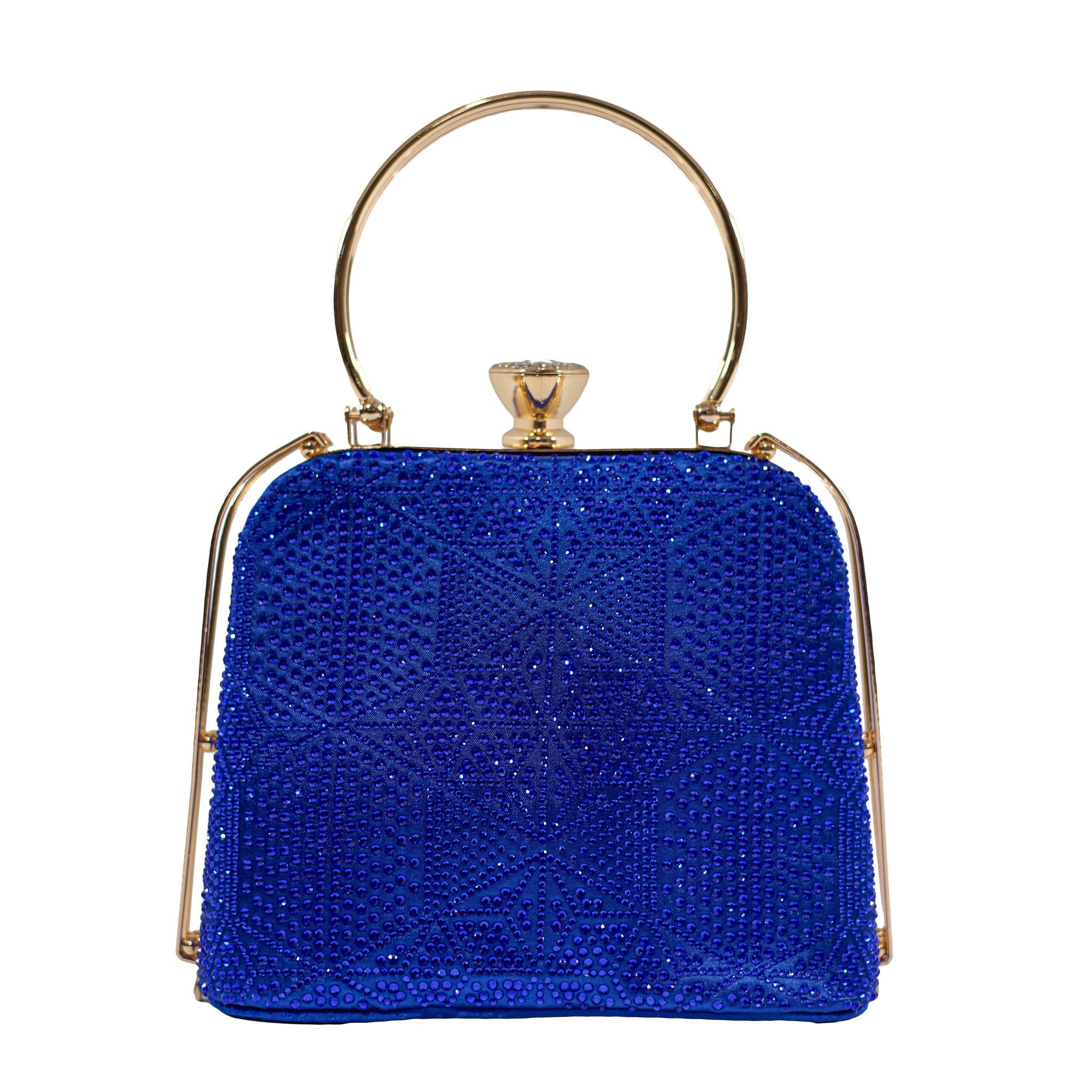 Blue Box Shaped Clutch Purse