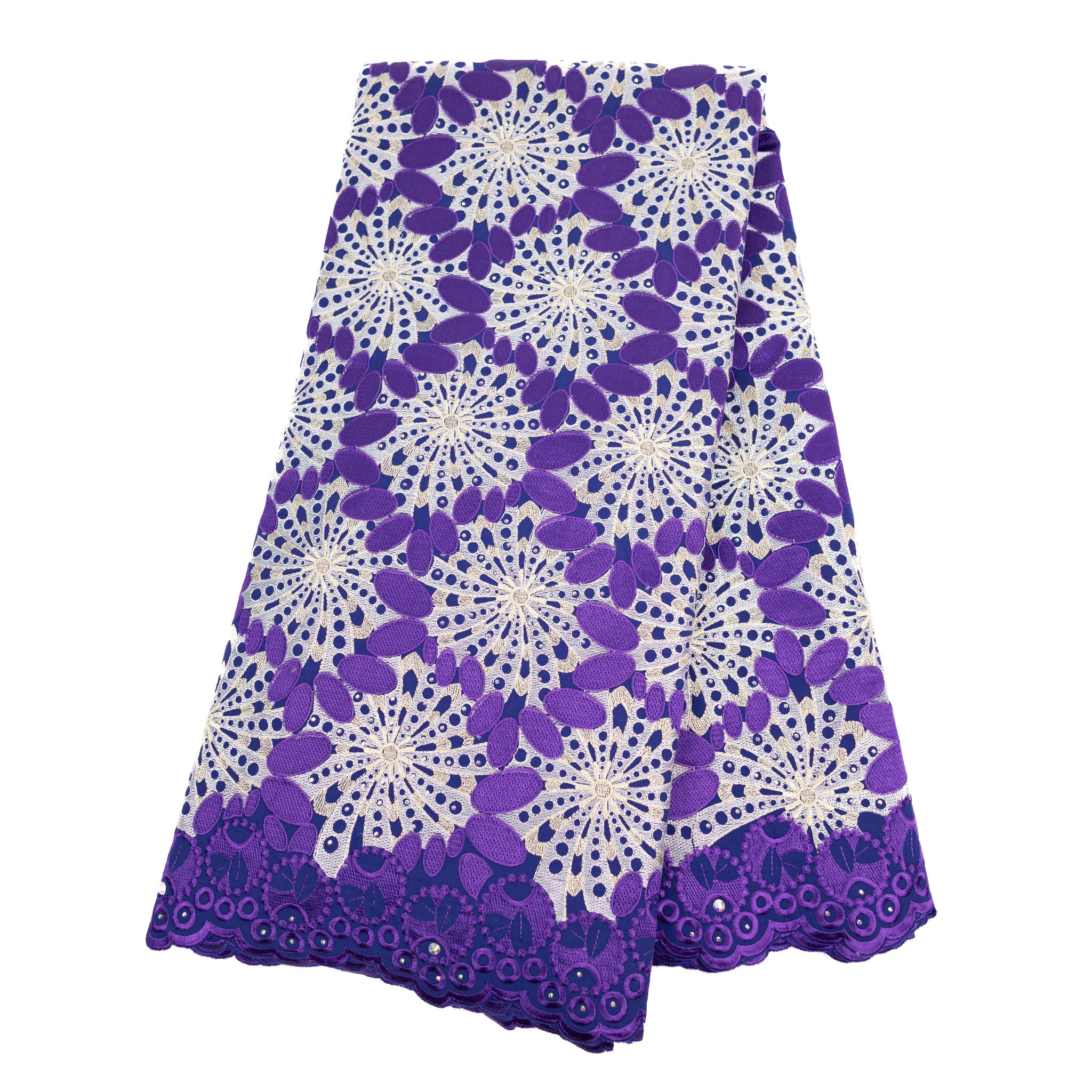 Purple & White Cotton Lace