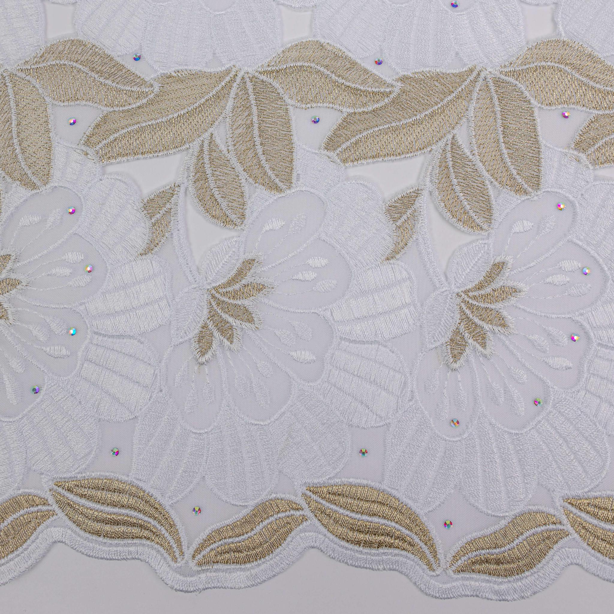 White & Gold Cotton Lace