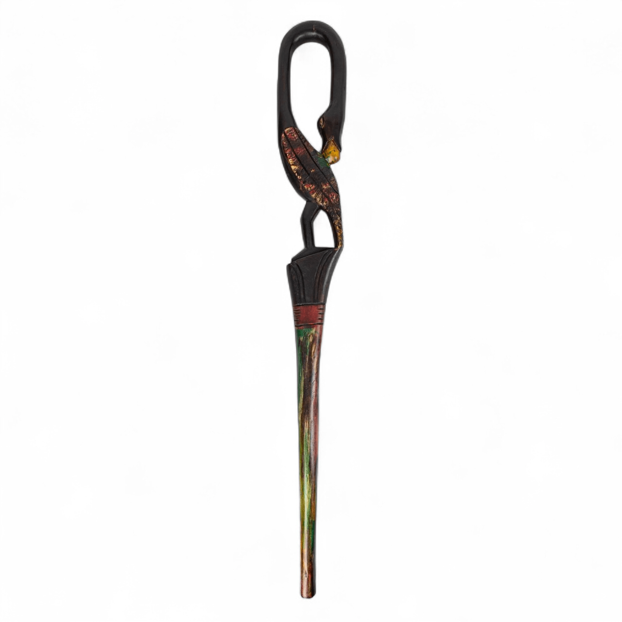 Sankofa Artisan Walking Stick – Hand-Carved "Return and Fetch It" Wisdom