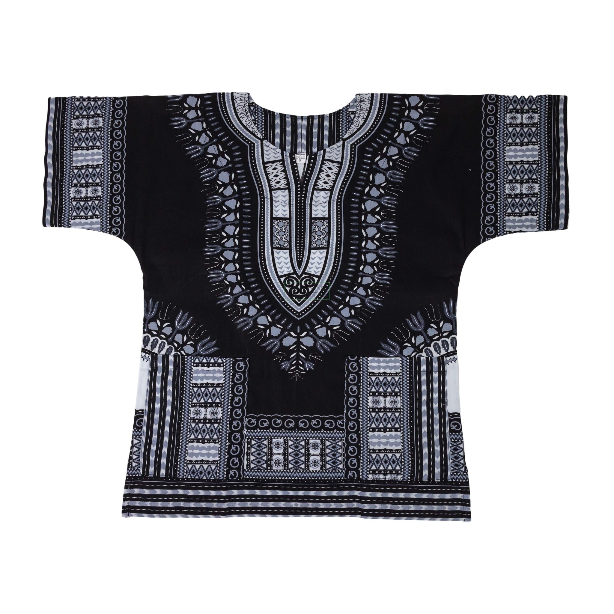 Black & Grey - African Dashiki Shirt