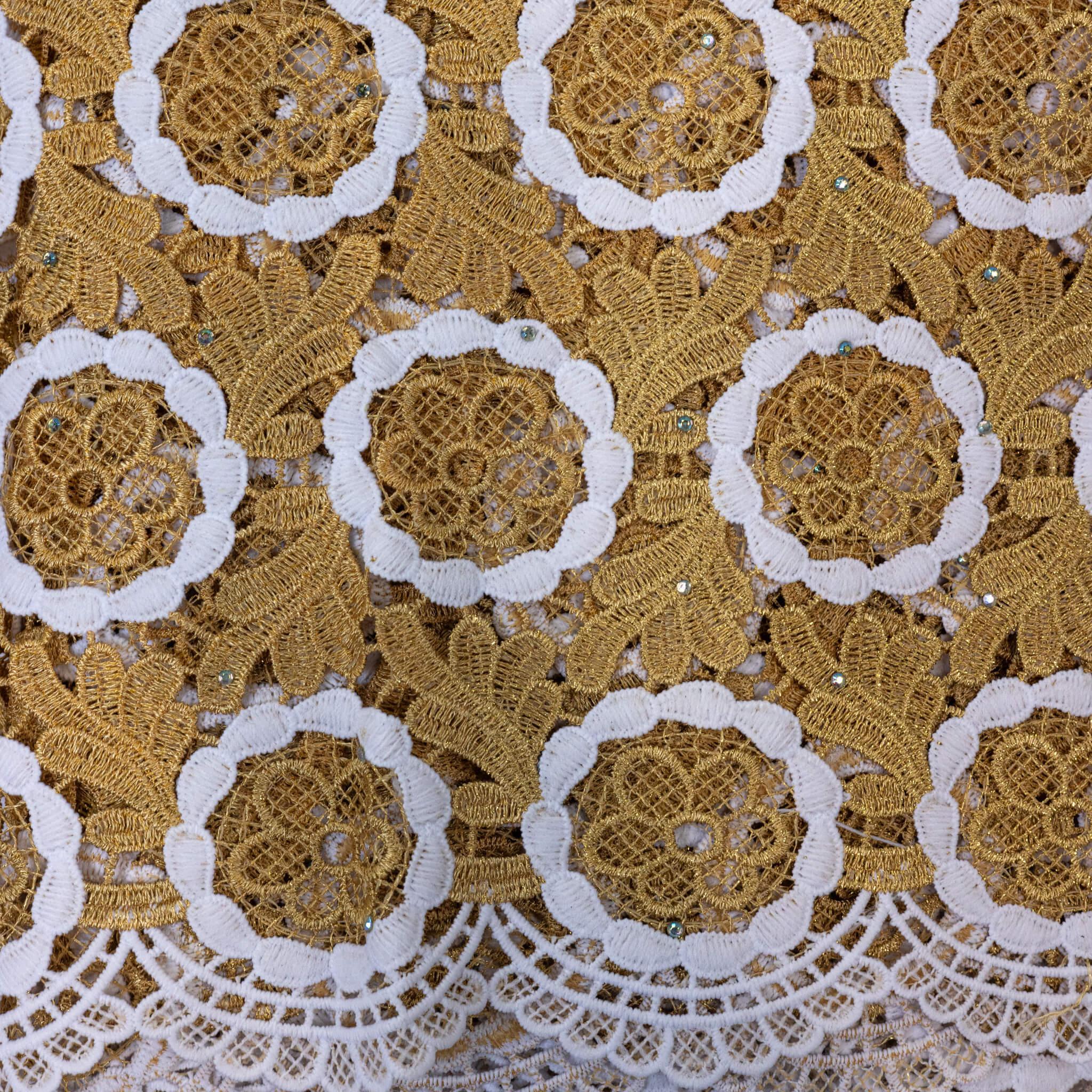 Gold and White Guipure/Cod Lace