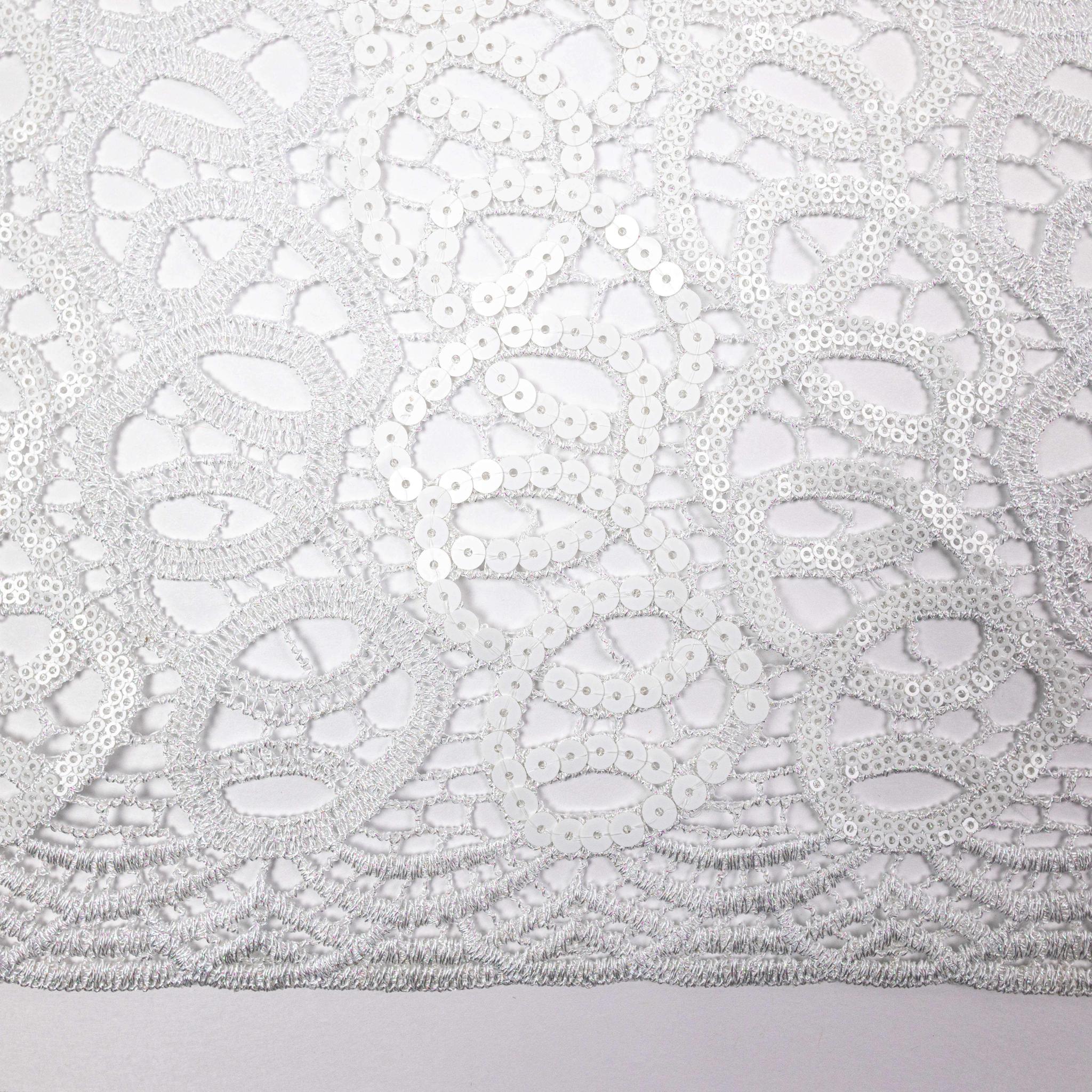 White Oval Layered Cord Lace