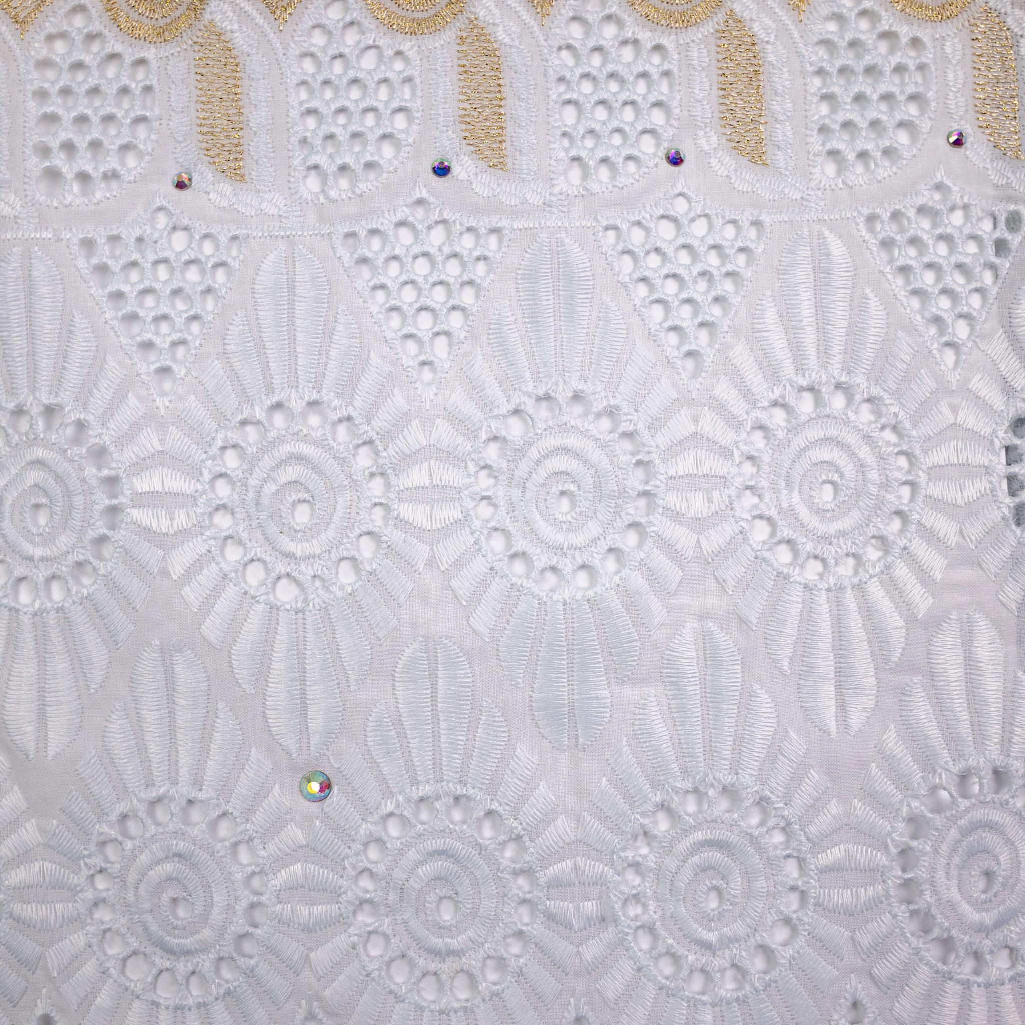 White & Gold Cotton Lace