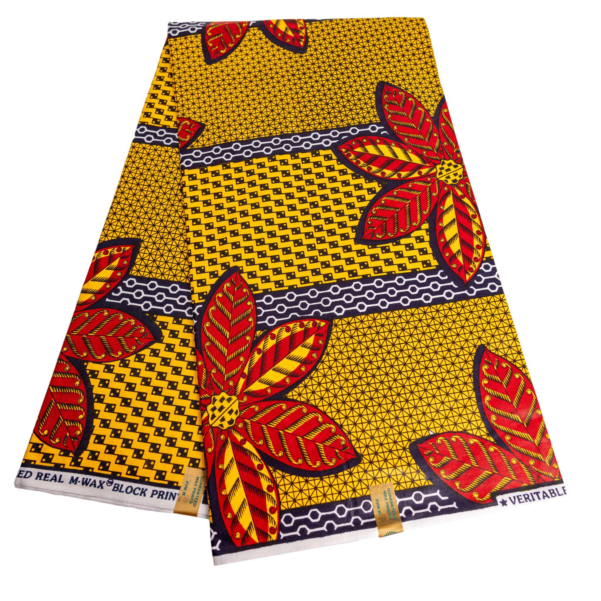 Yellow and Red Ankara Fabric