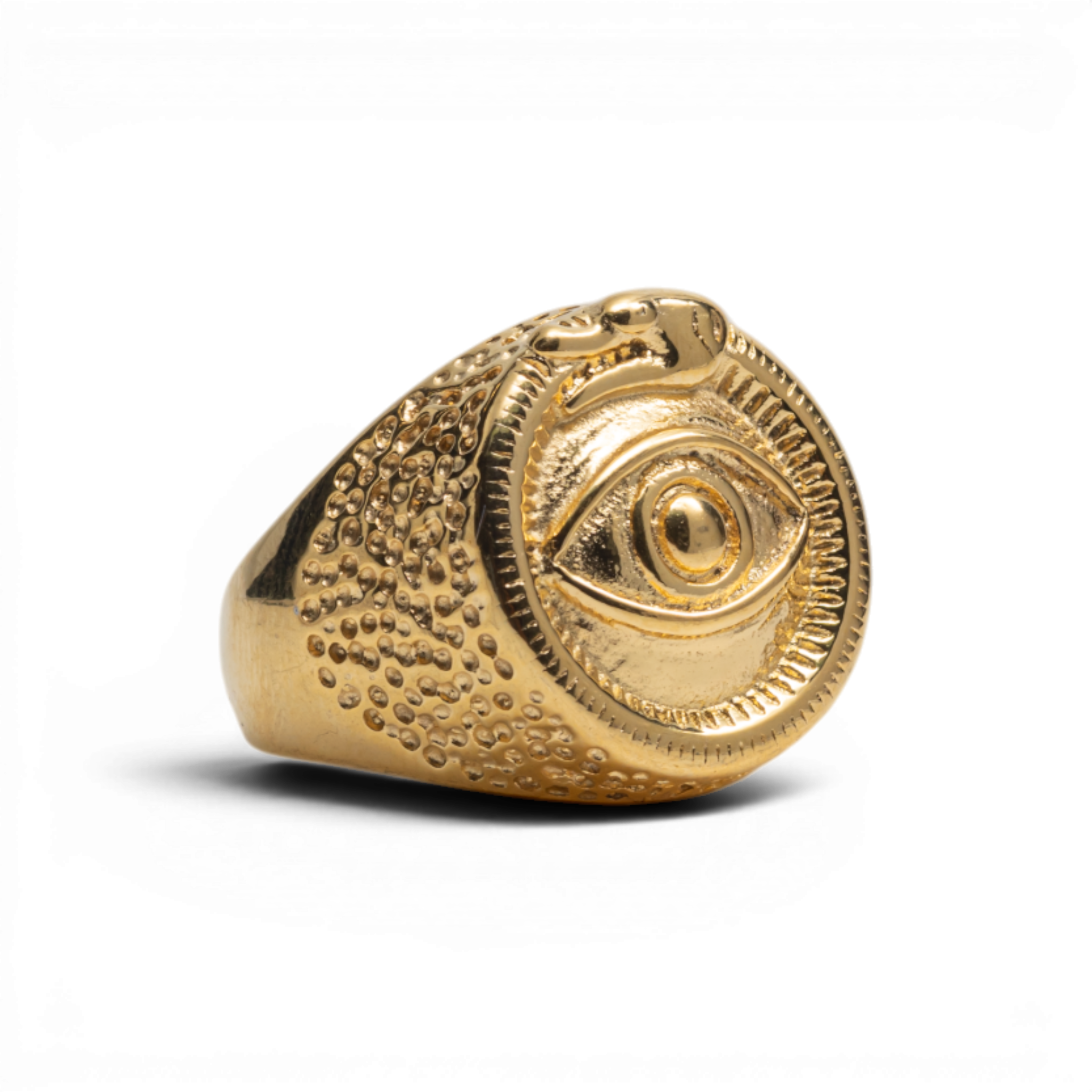 Gold-Tone Ouroboros & All-Seeing Eye Statement Ring