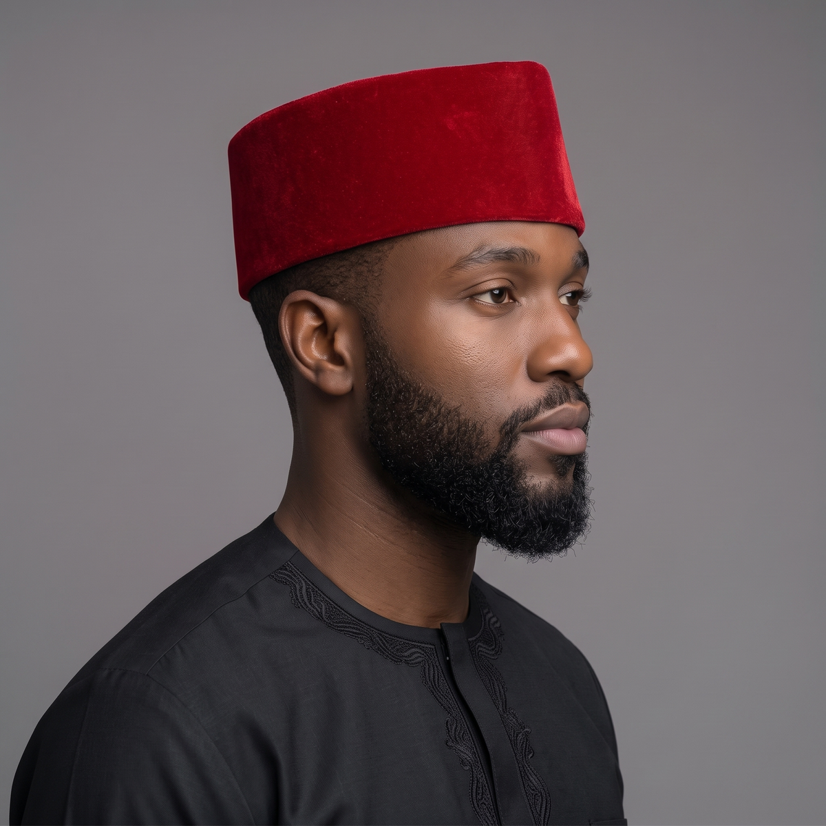 Red Velvet Traditional Nigerian Cap