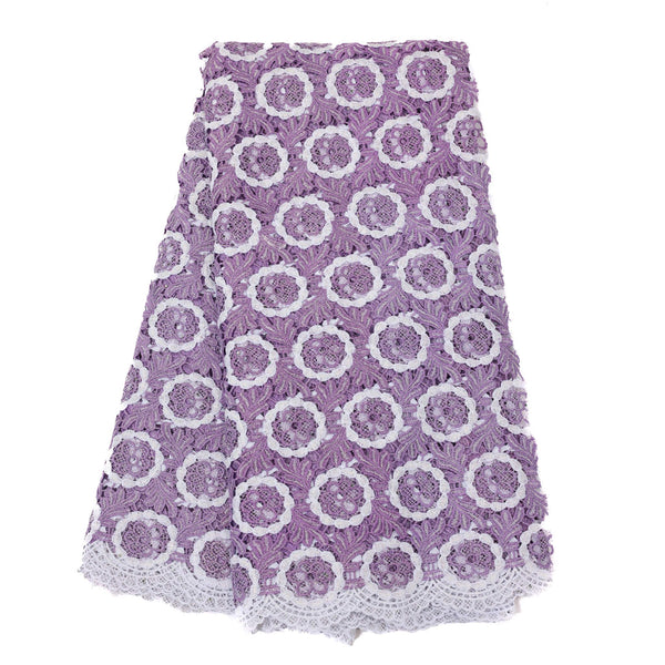 Purple & White Guipure/Cod Lace