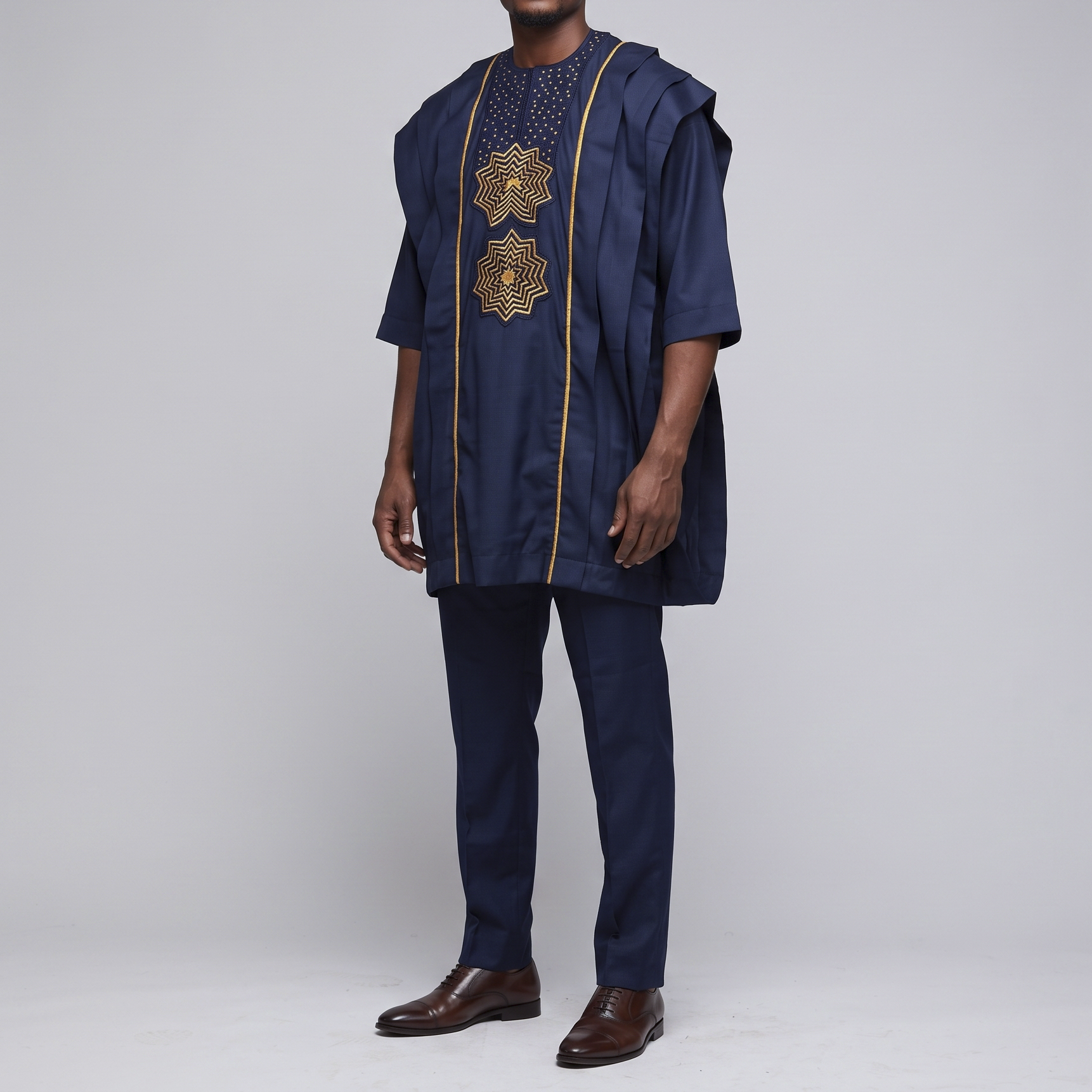 Regal Navy & Gold Modern [2-Piece] Suit