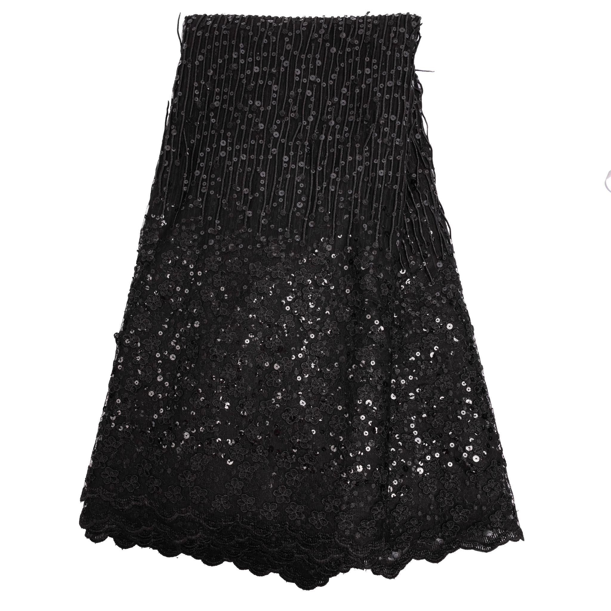 Black Sequence Net Lace