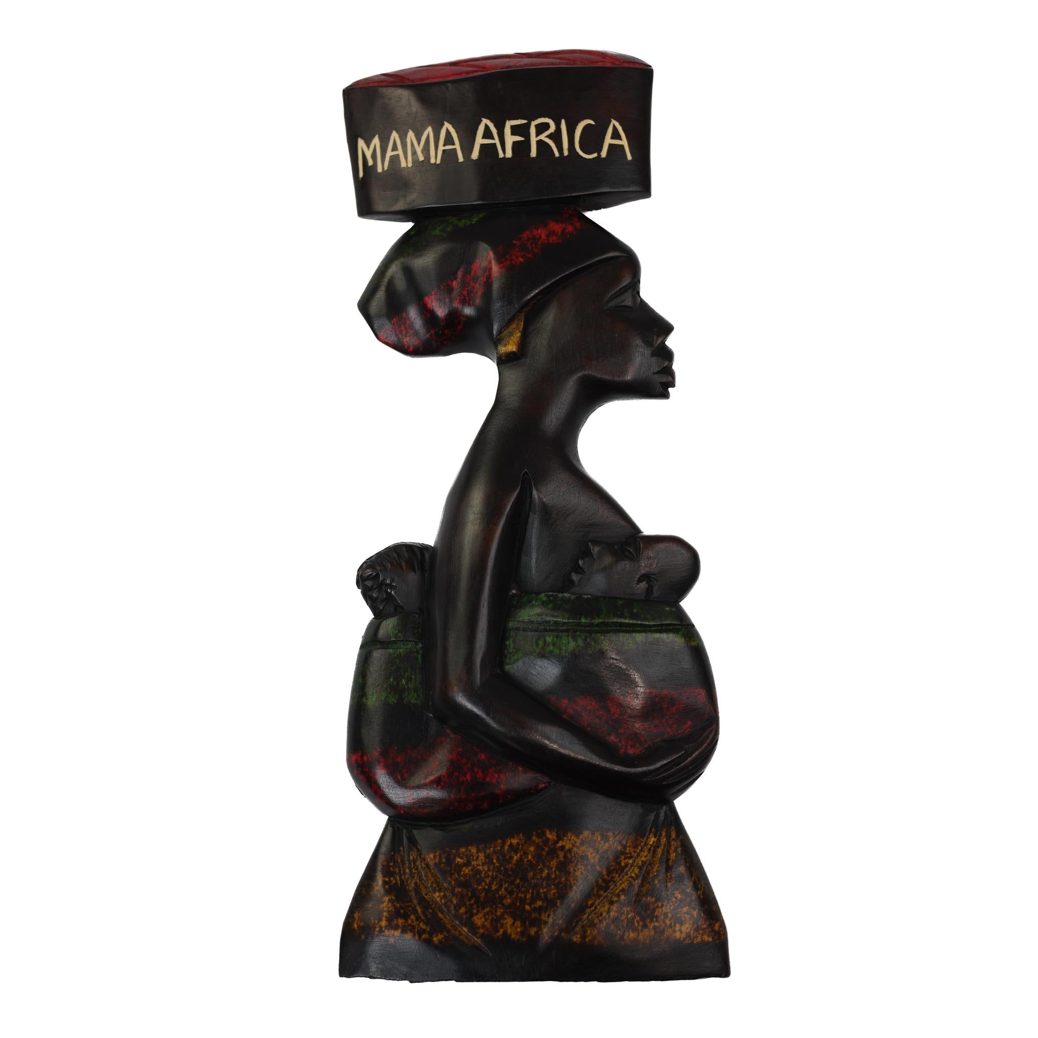 Hand-Carved Mama Africa Wall Sculpture