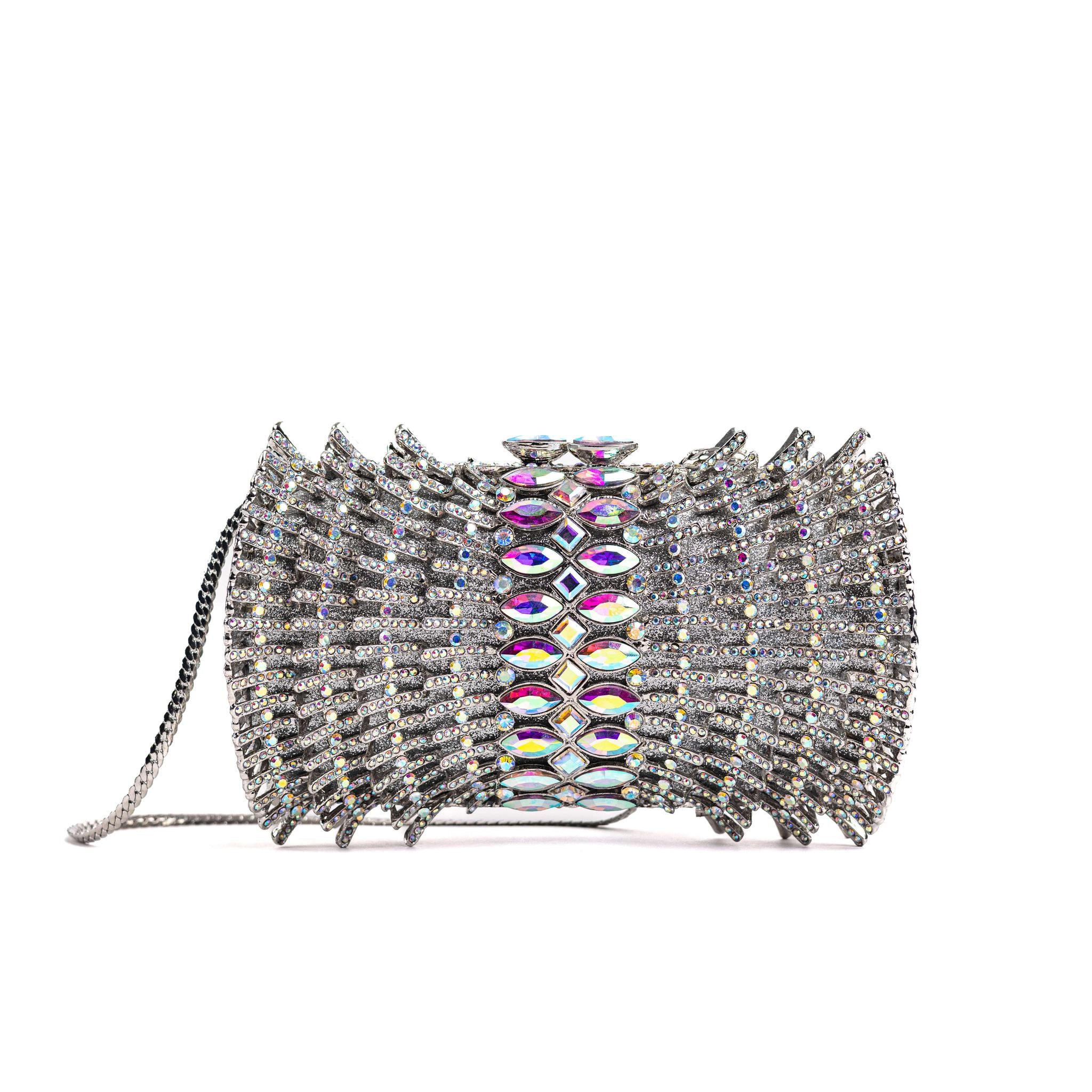 Silver Diamonds Clutch Purse