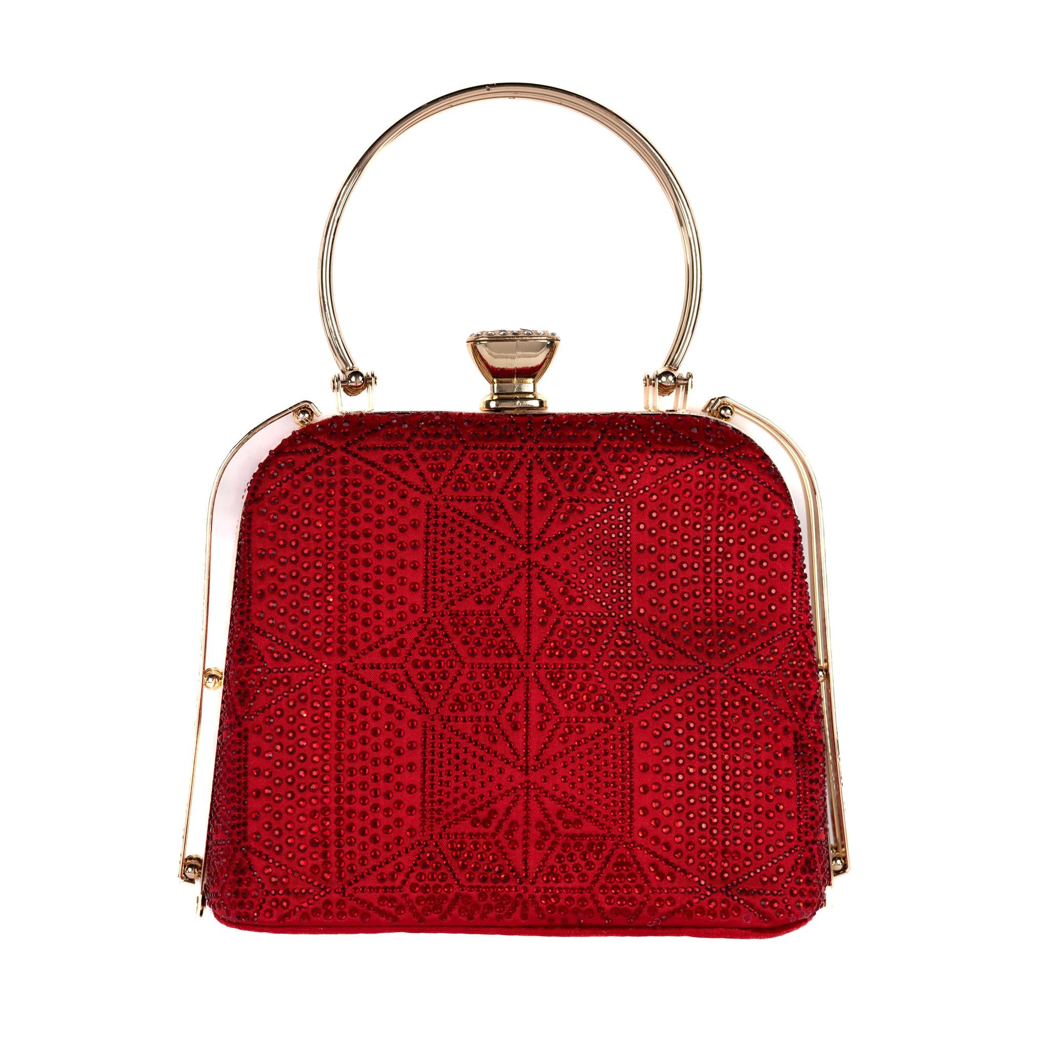 Red Box Shaped Clutch Purse