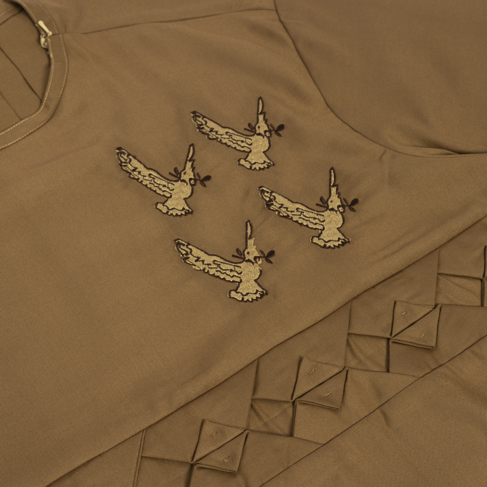 Chestnut Brown Embroidered Men's Cotton Senator Set