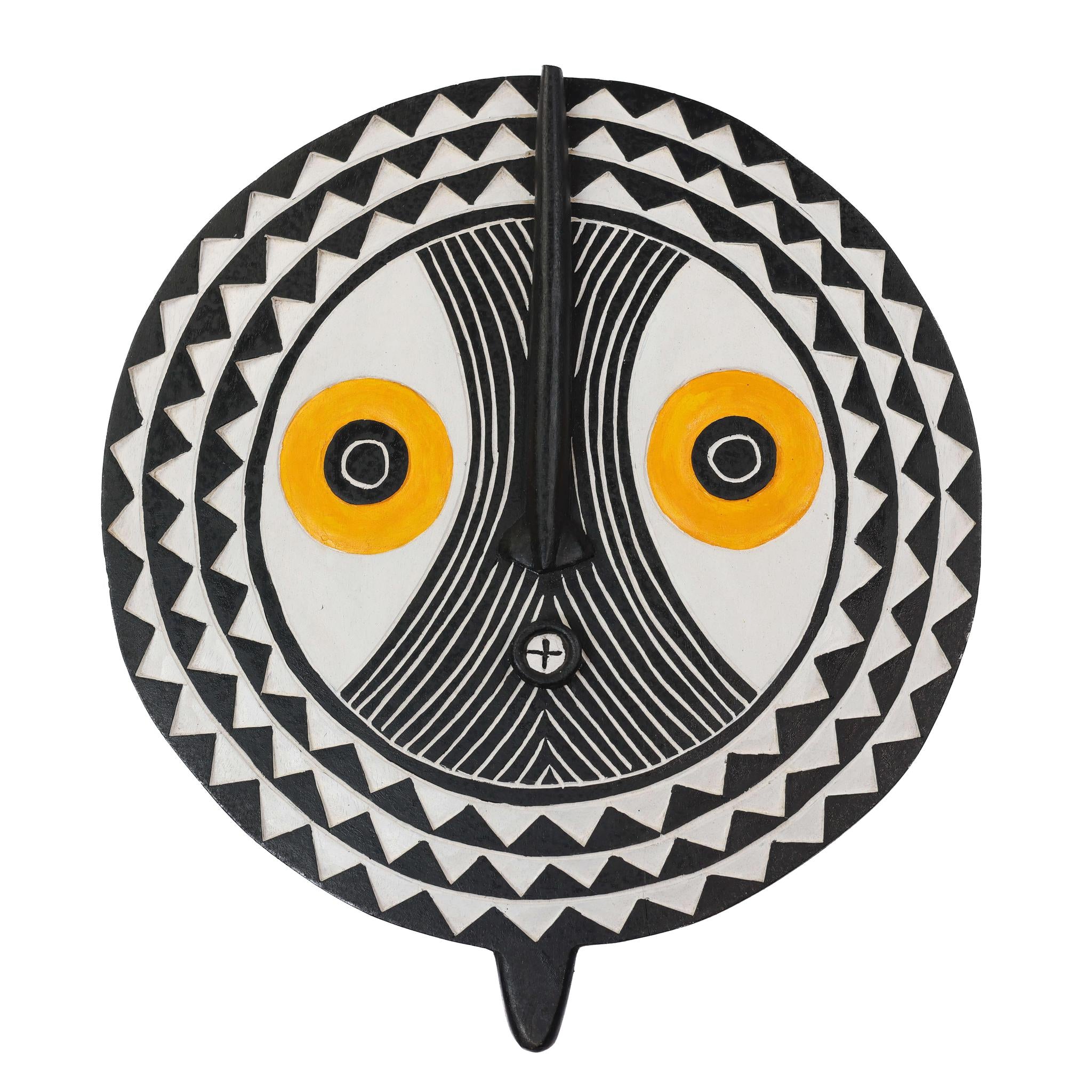 Hand-Carved Wall Bwa Sun Mask (Bobo) - 18.5"