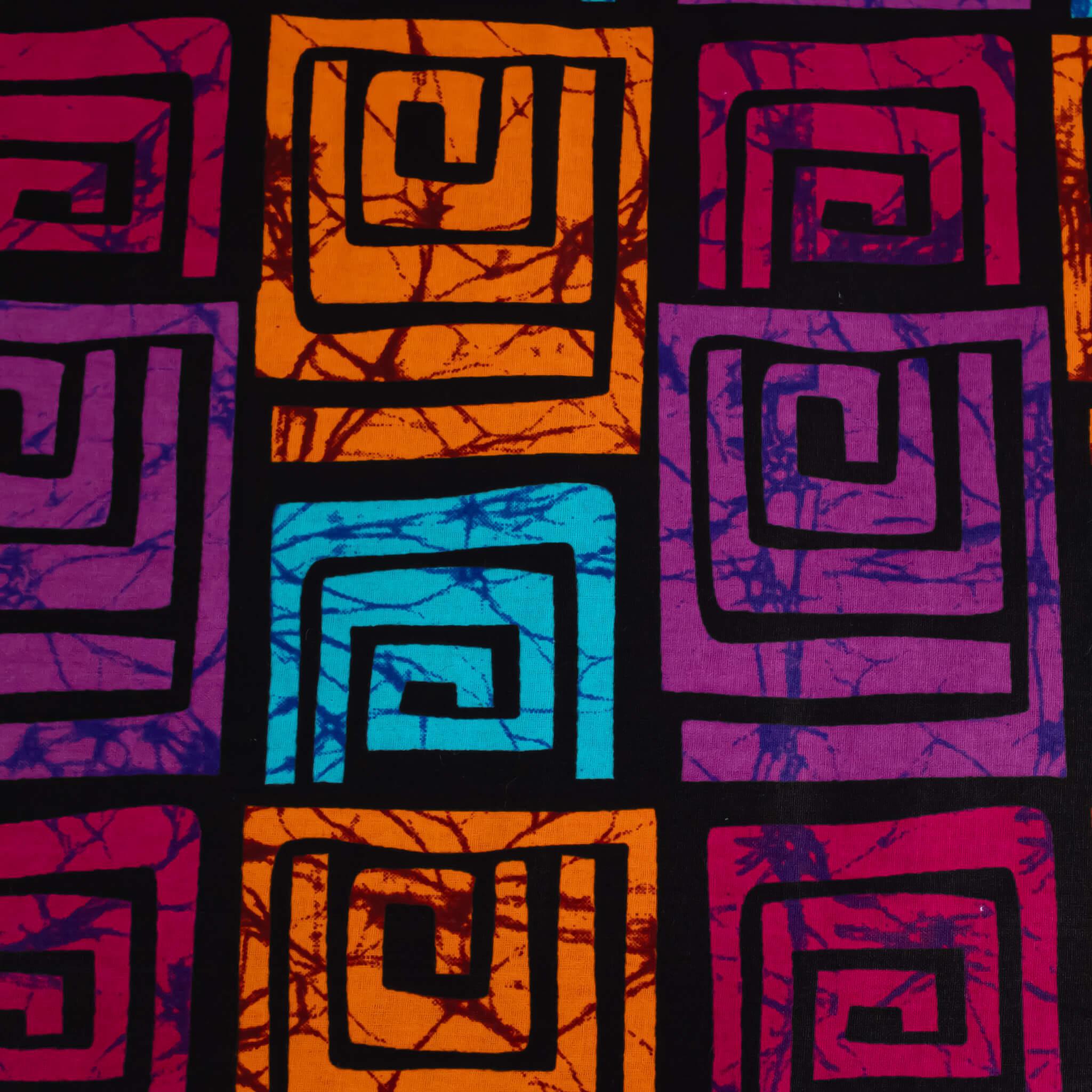 Vibrant Geometric Labyrinth Multi-Colored (Ankara) – 6 Yards