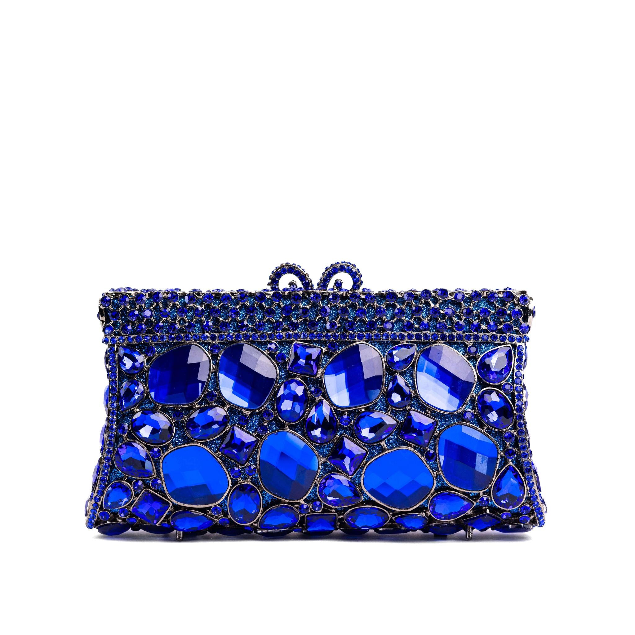 Blue Luminous Fusion Rhinestone Clutch Purse