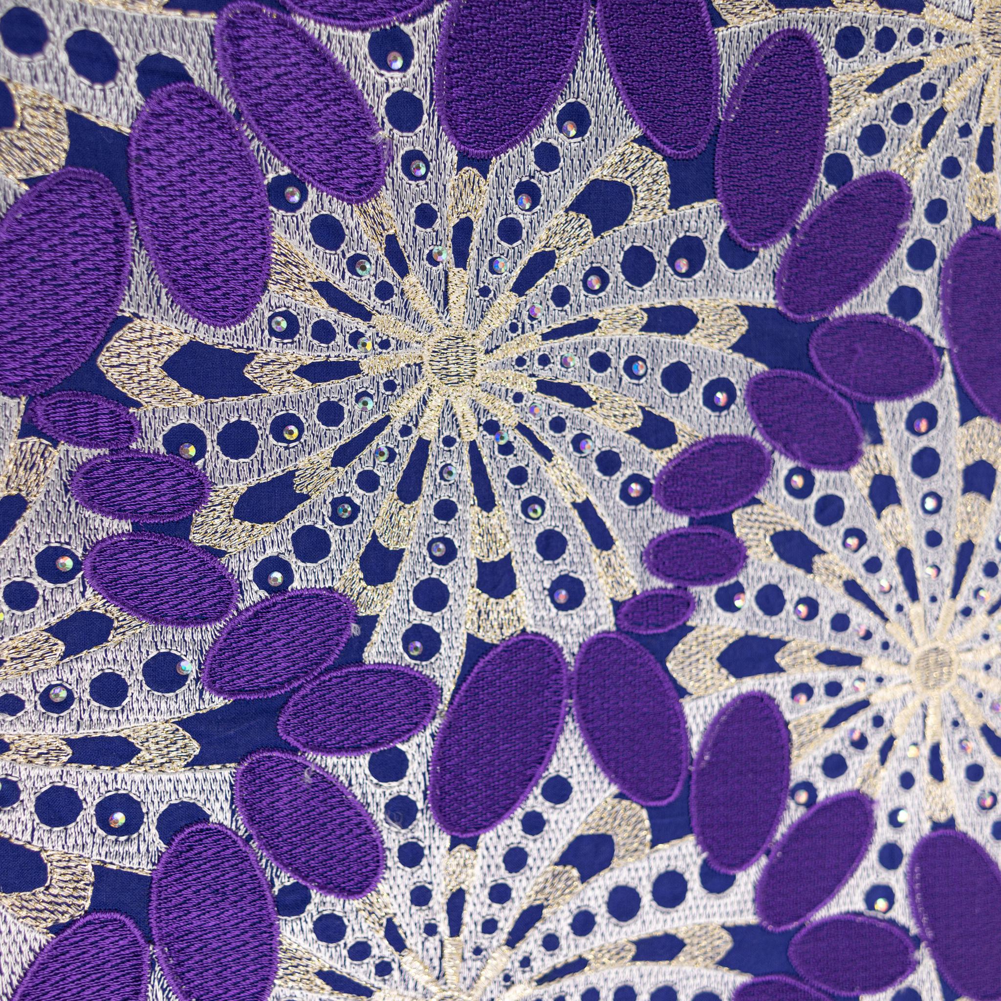 Purple & White Cotton Lace