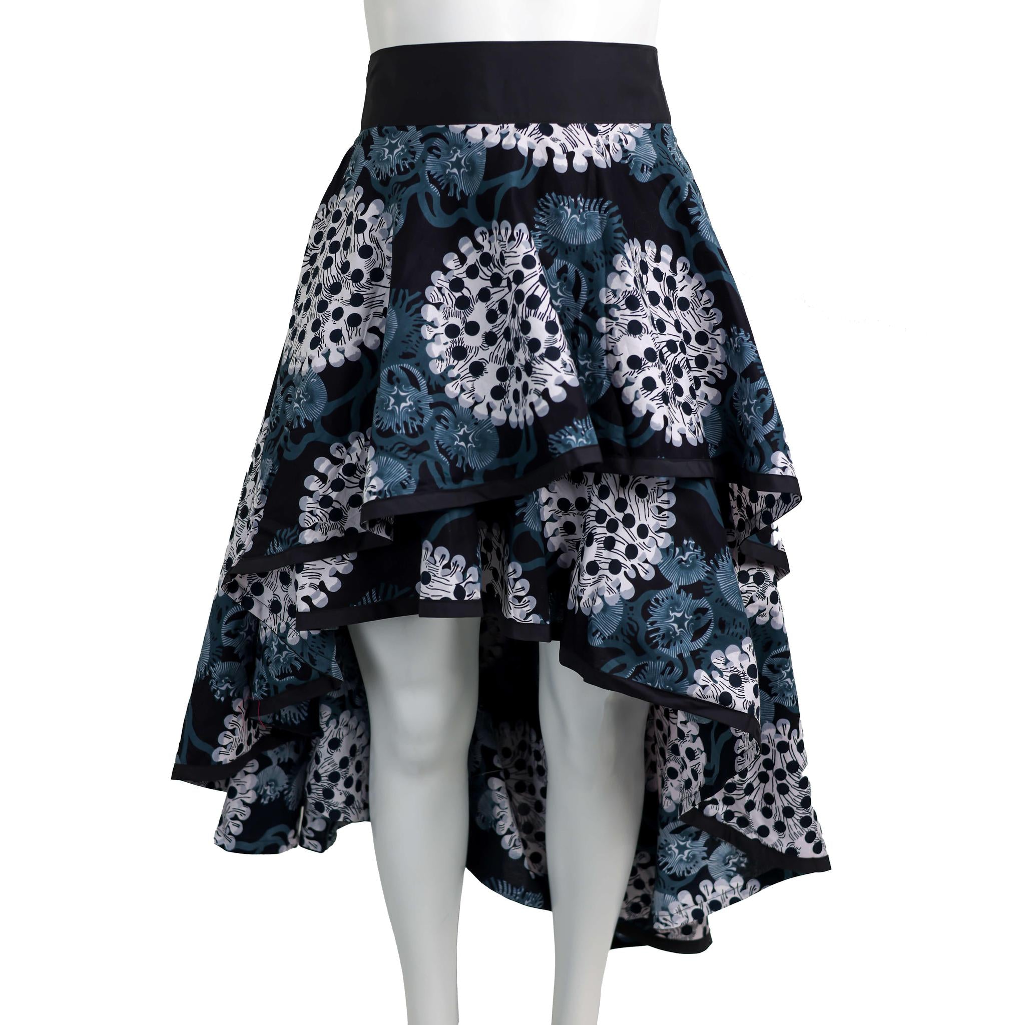 Layered Ankara Skirt with Belt