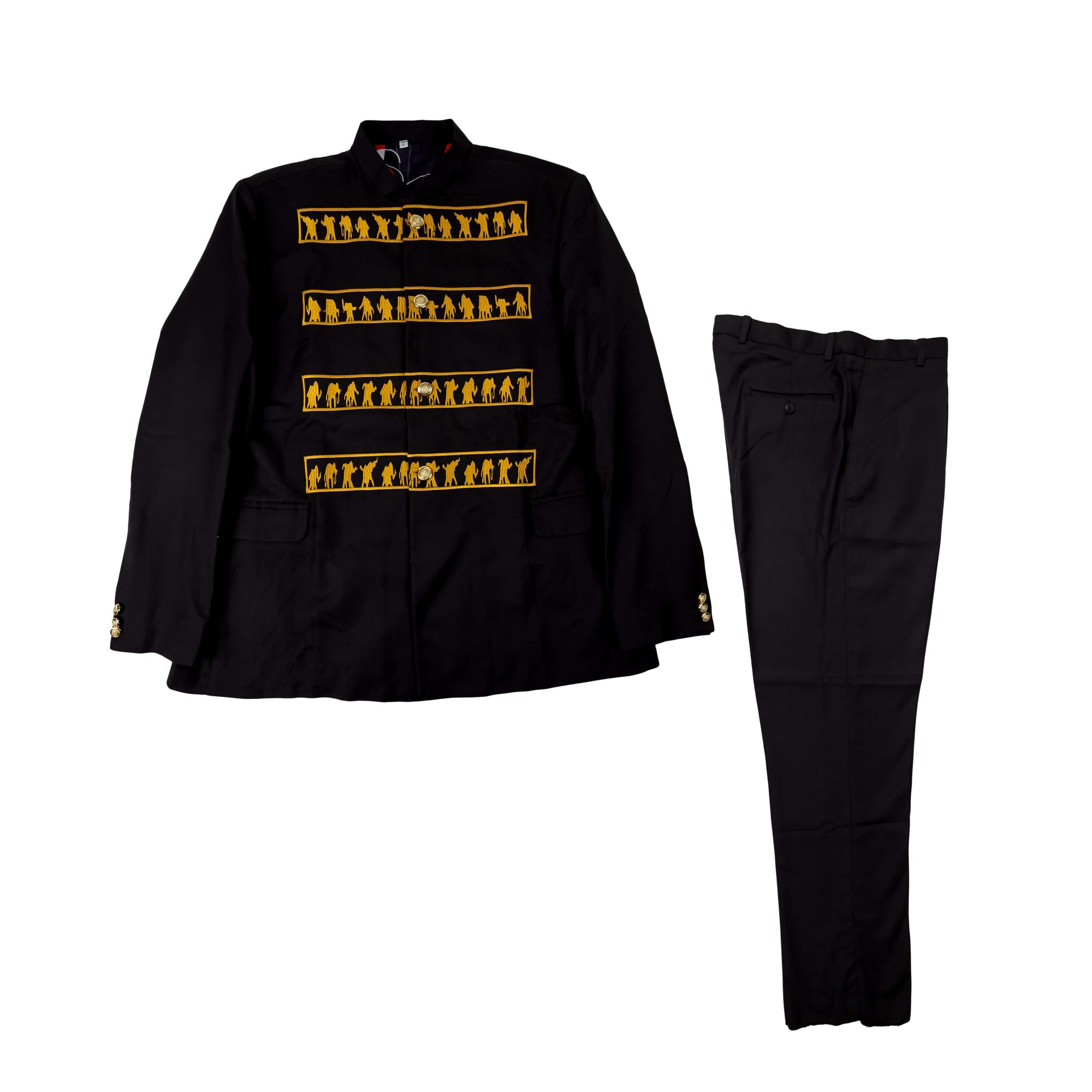 Black Suit w/ Elephant Embroidery