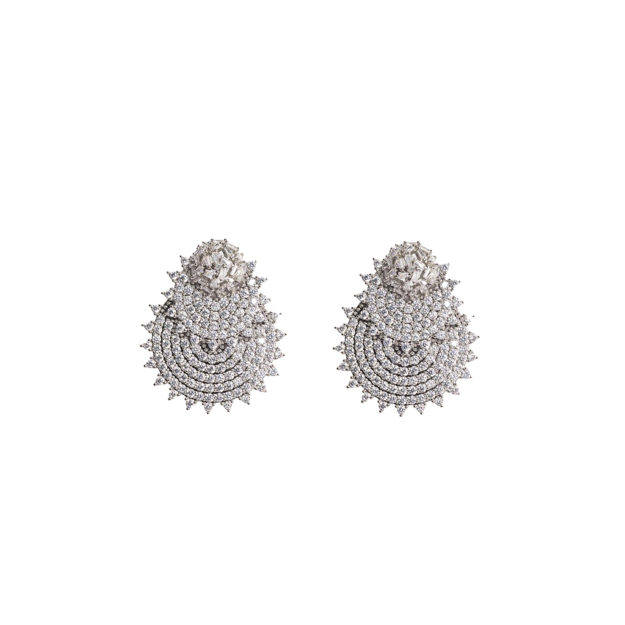 Silver Stud Drop Earring