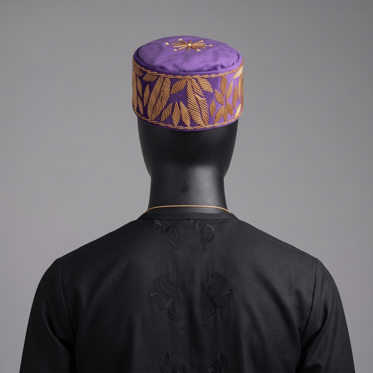 Royal Purple Velvet Beaded Cap
