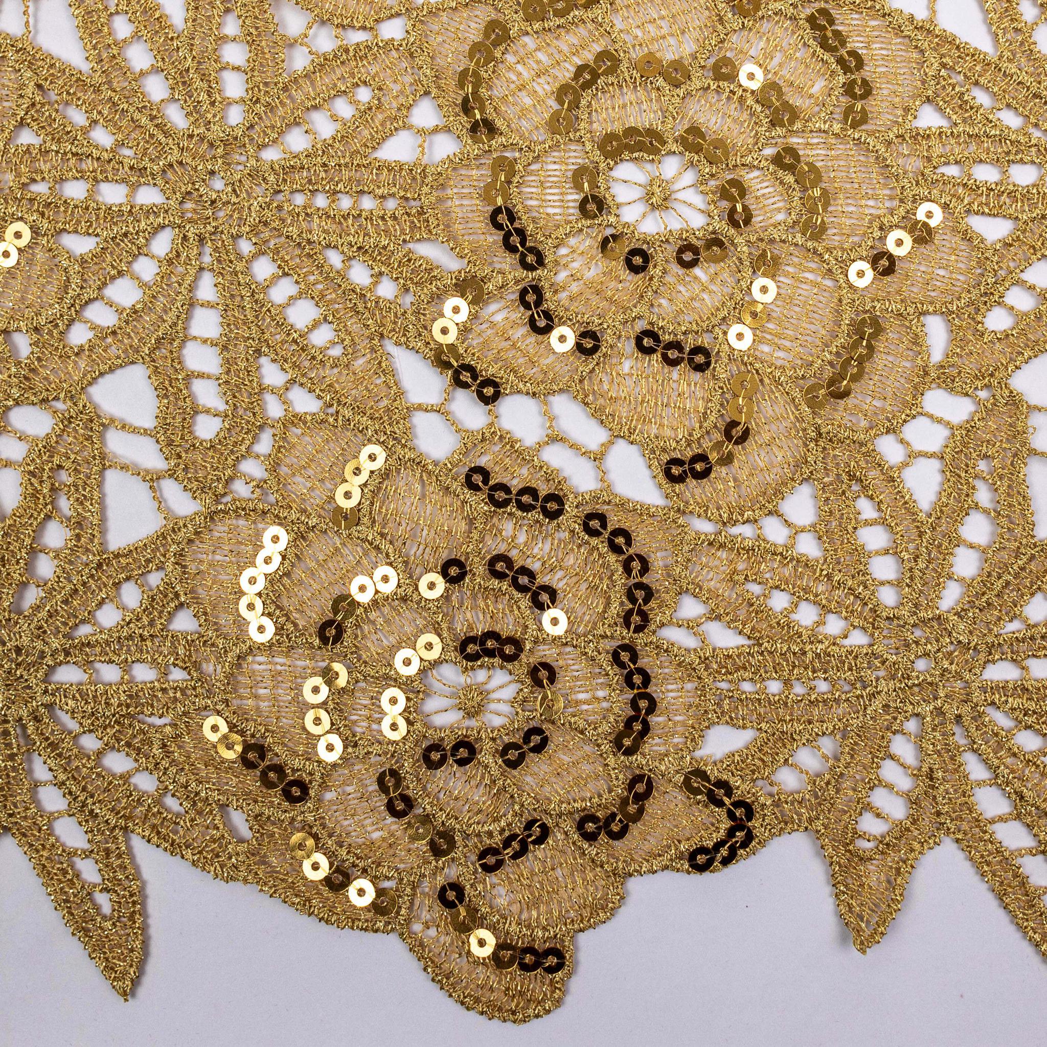 Gold Sequence Cord Lace