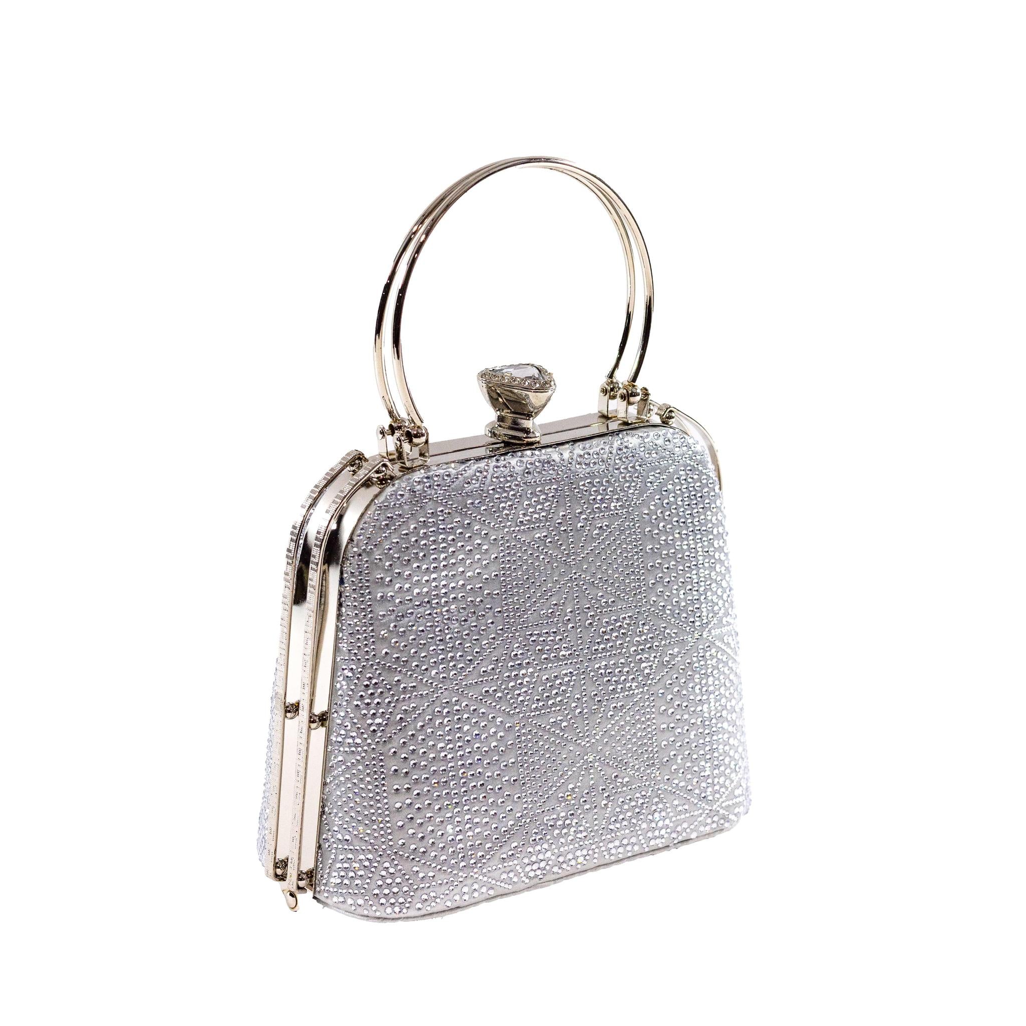 Silver Box Shaped Clutch Purse