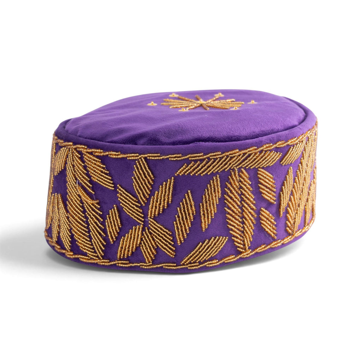 Royal Purple Velvet Beaded Cap