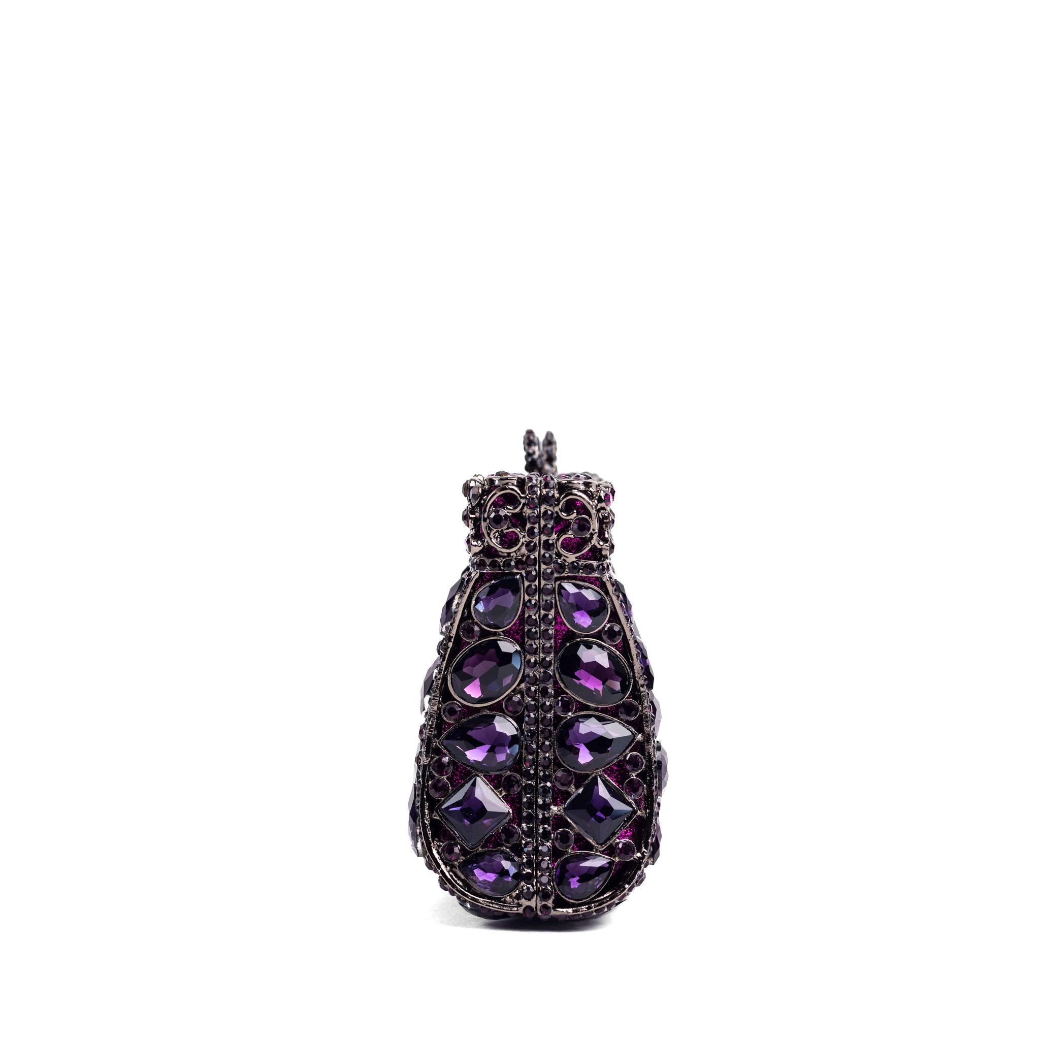 Purple Luminous Fusion Rhinestone Clutch Purse