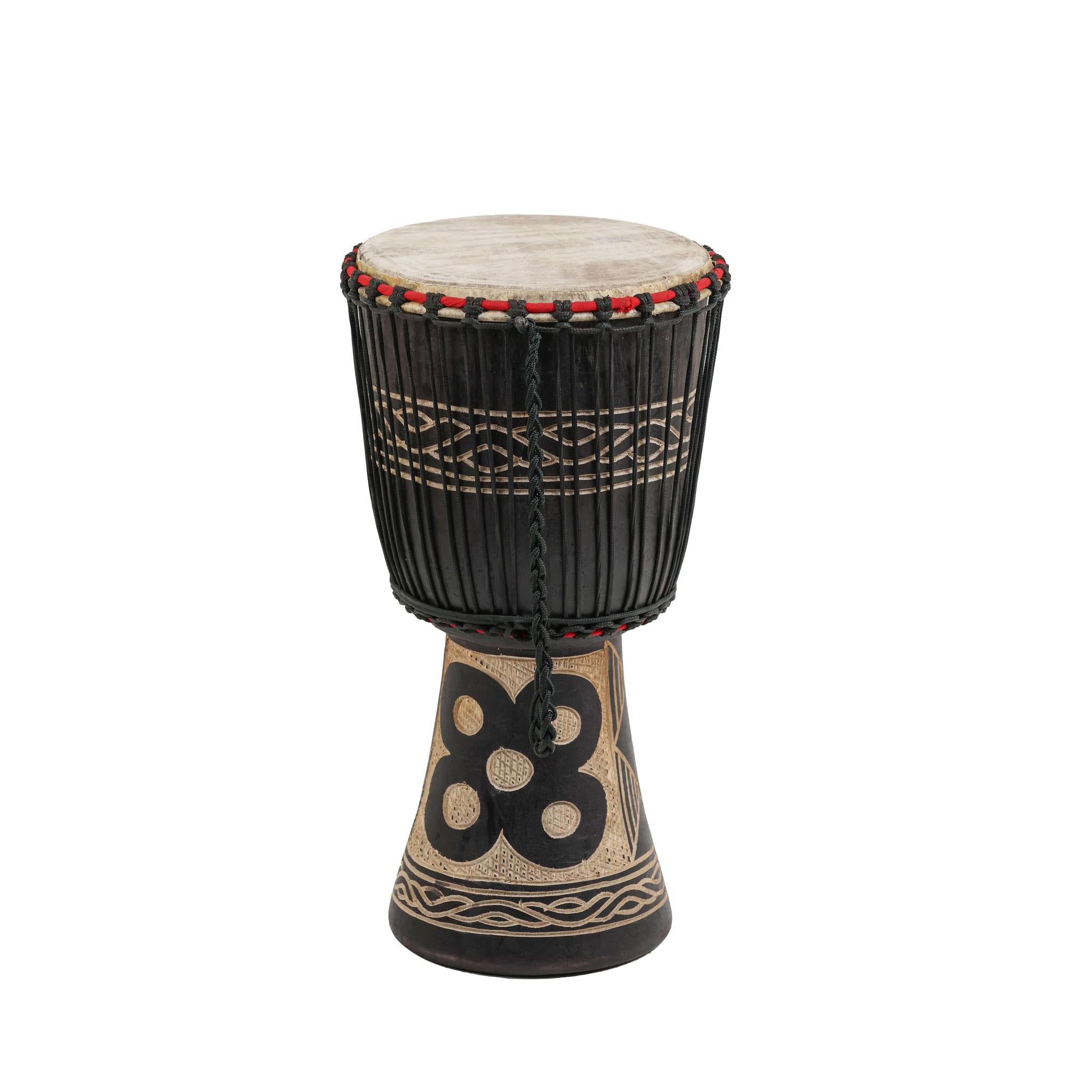 Black Wood Carving - Djembe Drum - Small