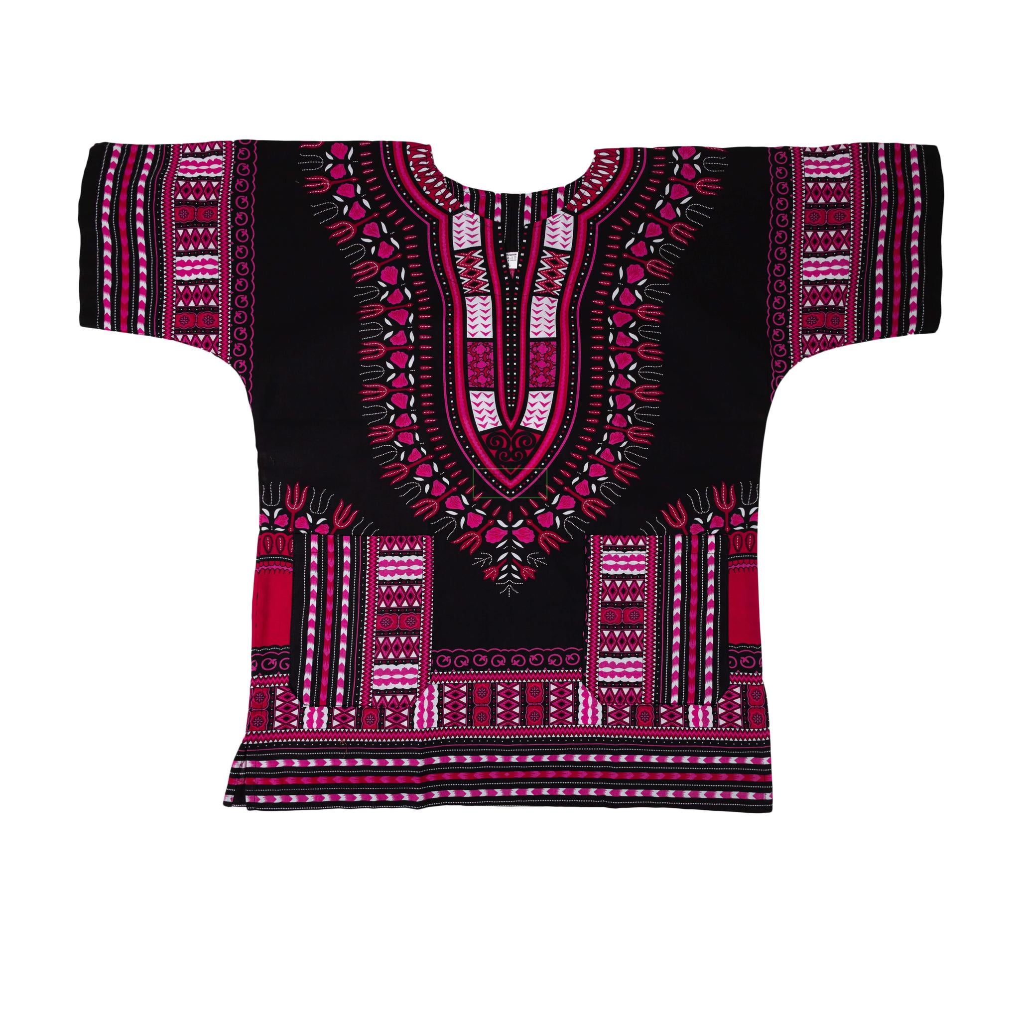 Black & Pink- African Dashiki Shirt