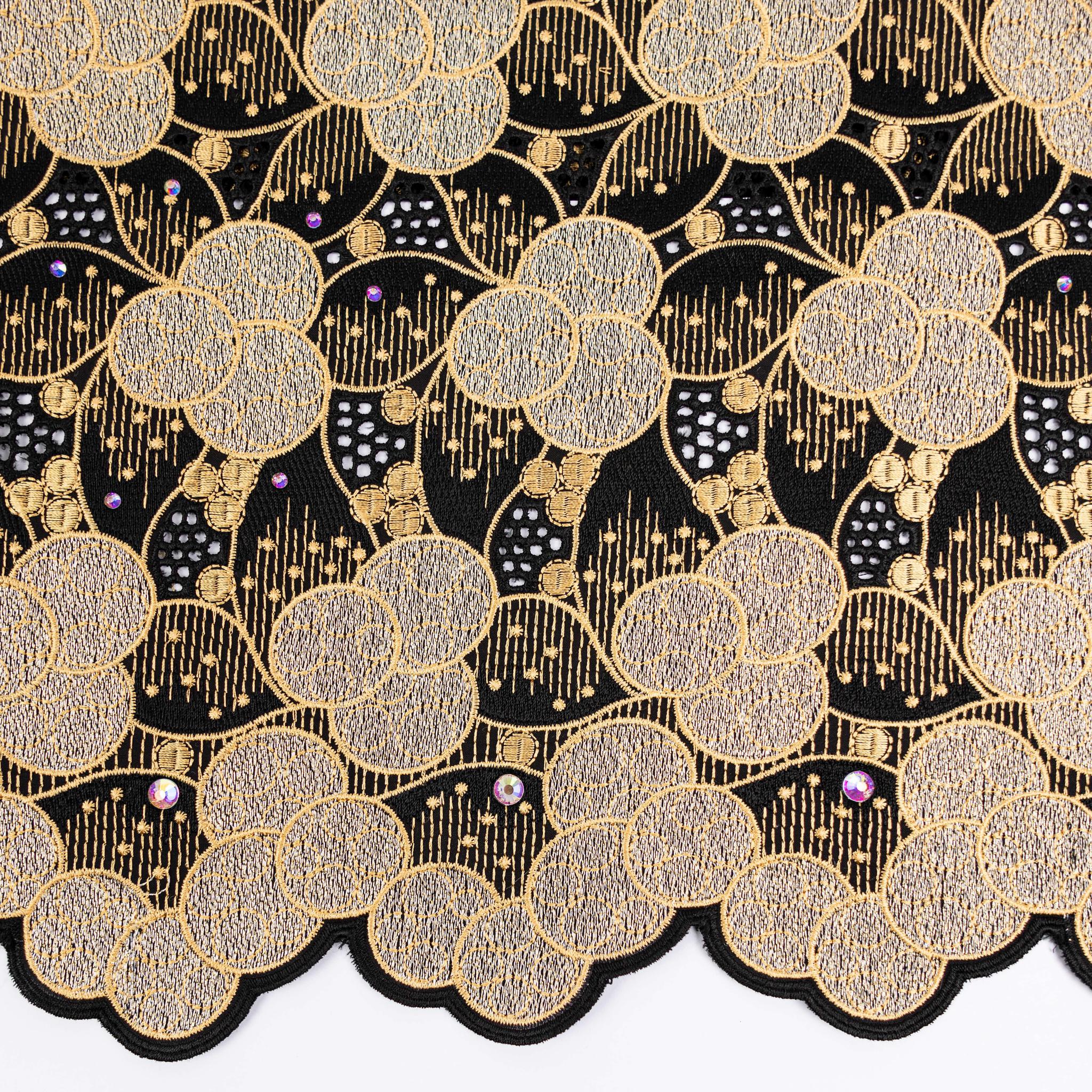 Black & Gold Cotton Lace