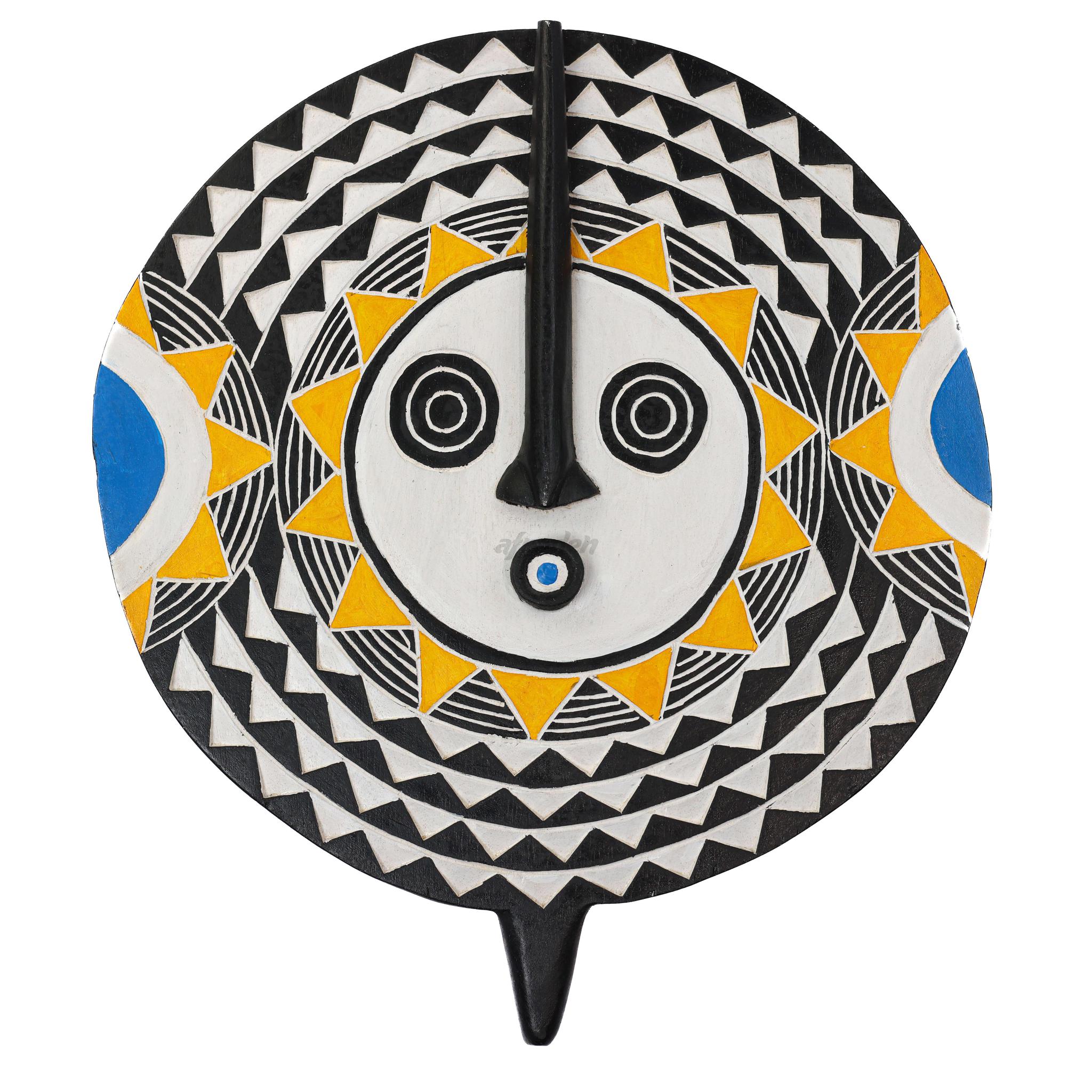 Hand-Carved Wall Bwa Sun Mask (Bobo) - 18.5"