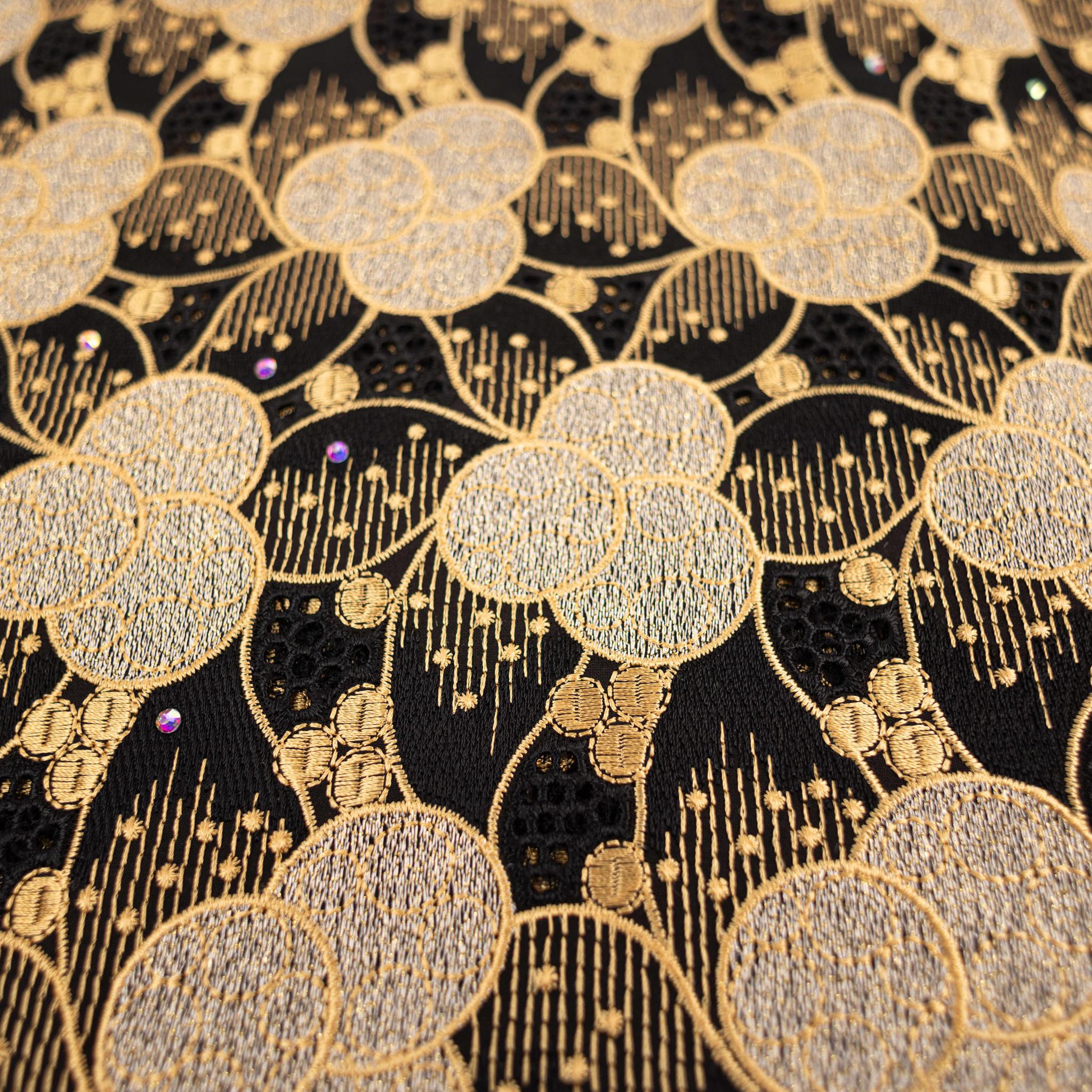 Black & Gold Cotton Lace