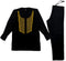 Black & Gold Men Embroidery Long Sleeve Set