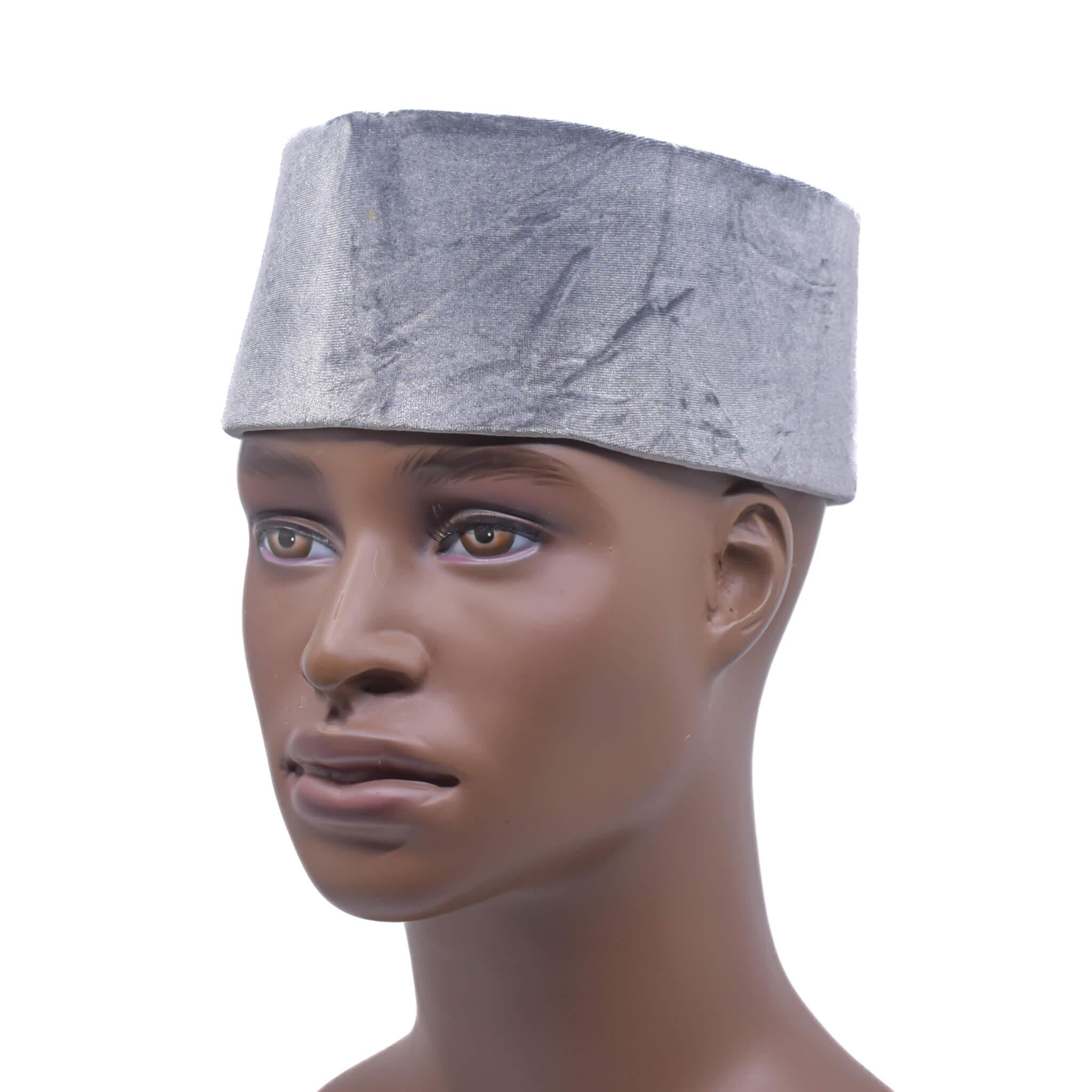 Grey Velvet Men's Hat