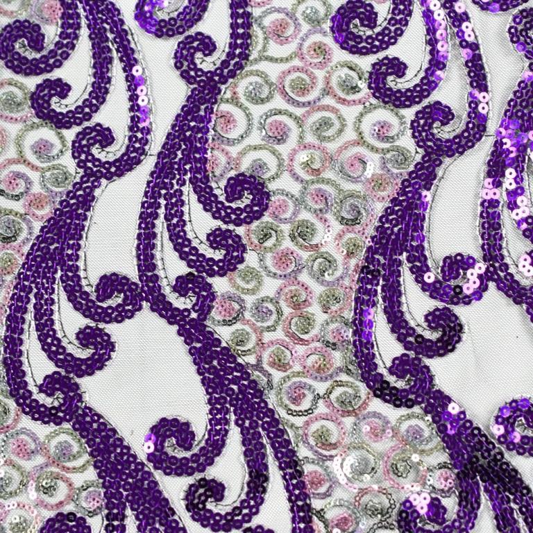Purple Net Sequence Lace