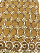 Gold & Bronze Cotton Embroidery  Lace