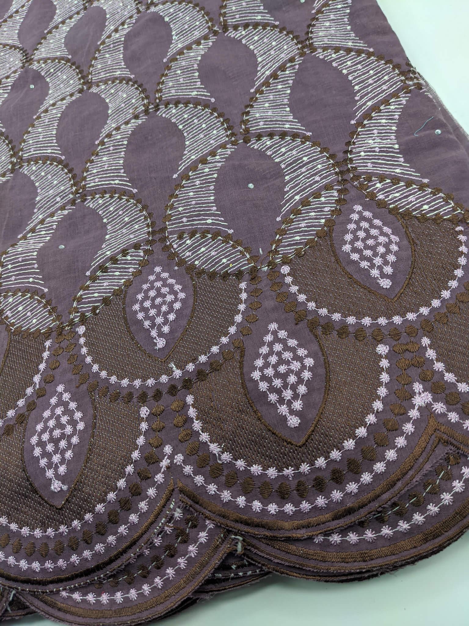 Purple & Brown Cotton Lace