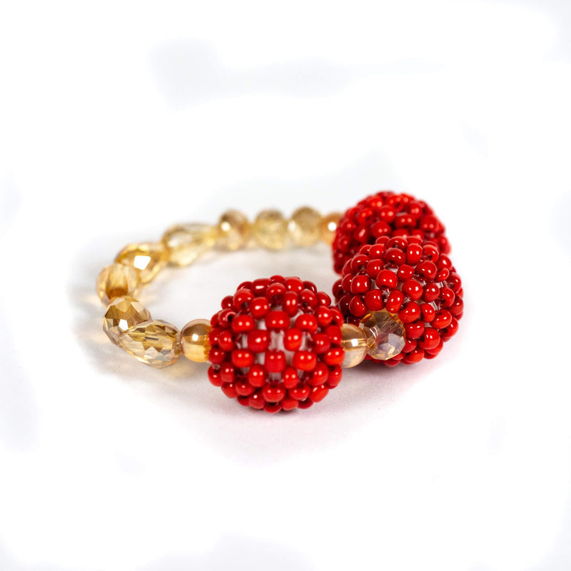 Red Ball Beaded Necklace