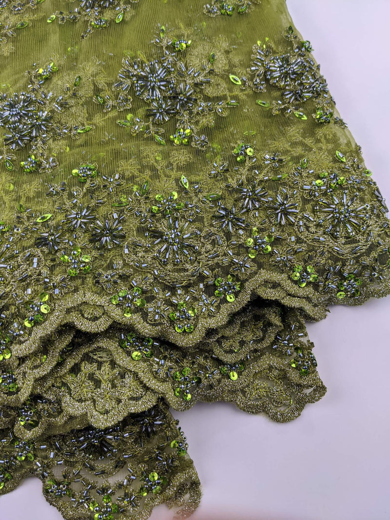 Green French Net Lace